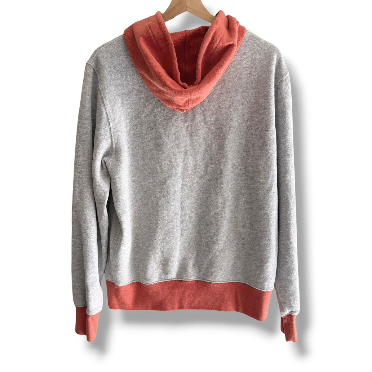 J.Crew J Crew Authentic Fleece Colorblock Hoodie Gray/Orange Medium Size US M / EU 48-50 / 2 - 2 Thumbnail