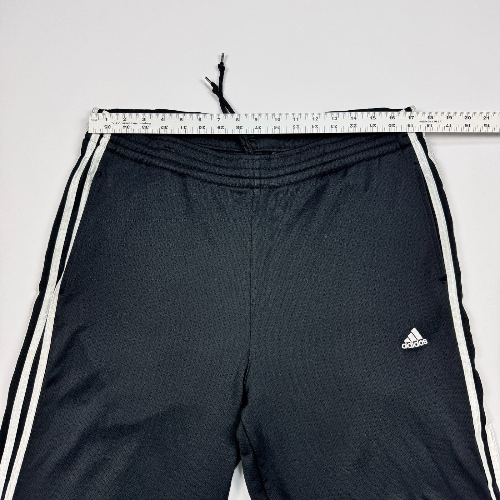 Adidas Adidas Black Mesh Baggy Track Pants Y2K 3-Stripe Size US 34 / EU 50 - 3 Thumbnail