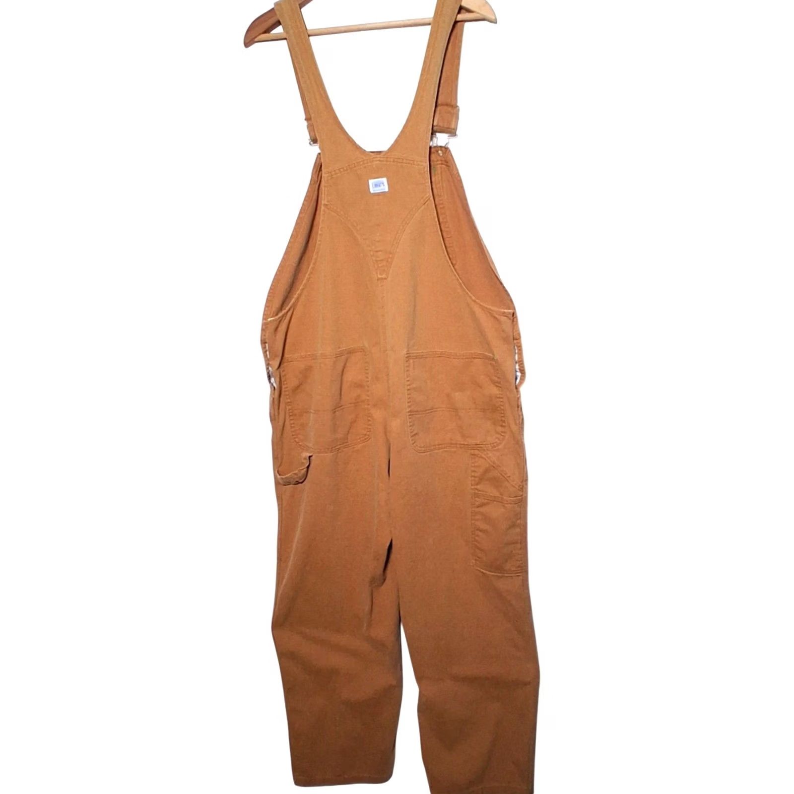 Vintage Liberty Overalls Men 42x28 Brown Canvas Carpenter Work Pants Bib Overalls Workwear Bibs Men Regular 42in Waist 28in Inseam Brown Canvas Size US 42 / EU 58 - 2 Thumbnail