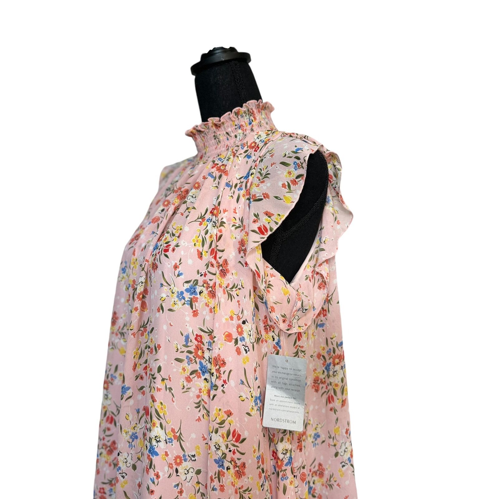 Nordstrom MELLODAY Nordstrom Pink Floral BABYDOLL Dress NWT xs Size XS / US 0-2 / IT 36-38 - 8 Thumbnail