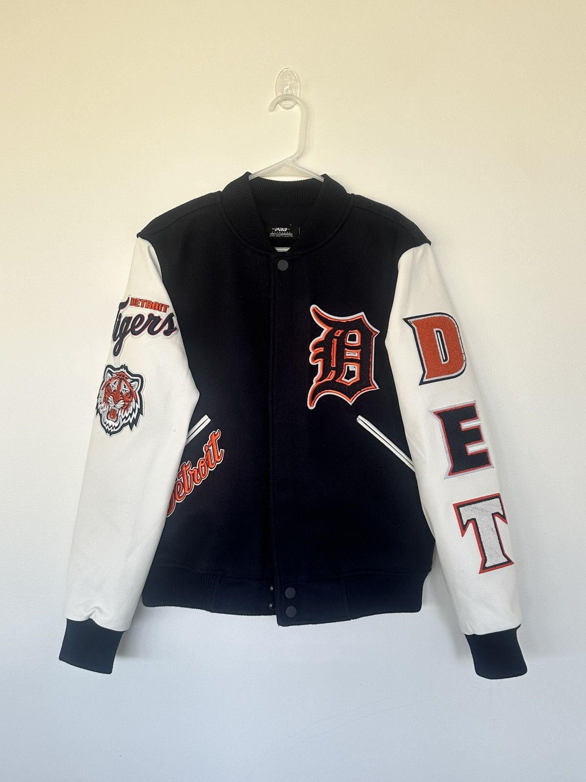 Men’s Vintage Navy Blue MLB Starter Detroit good Tigers Varsity Jacket size Medium