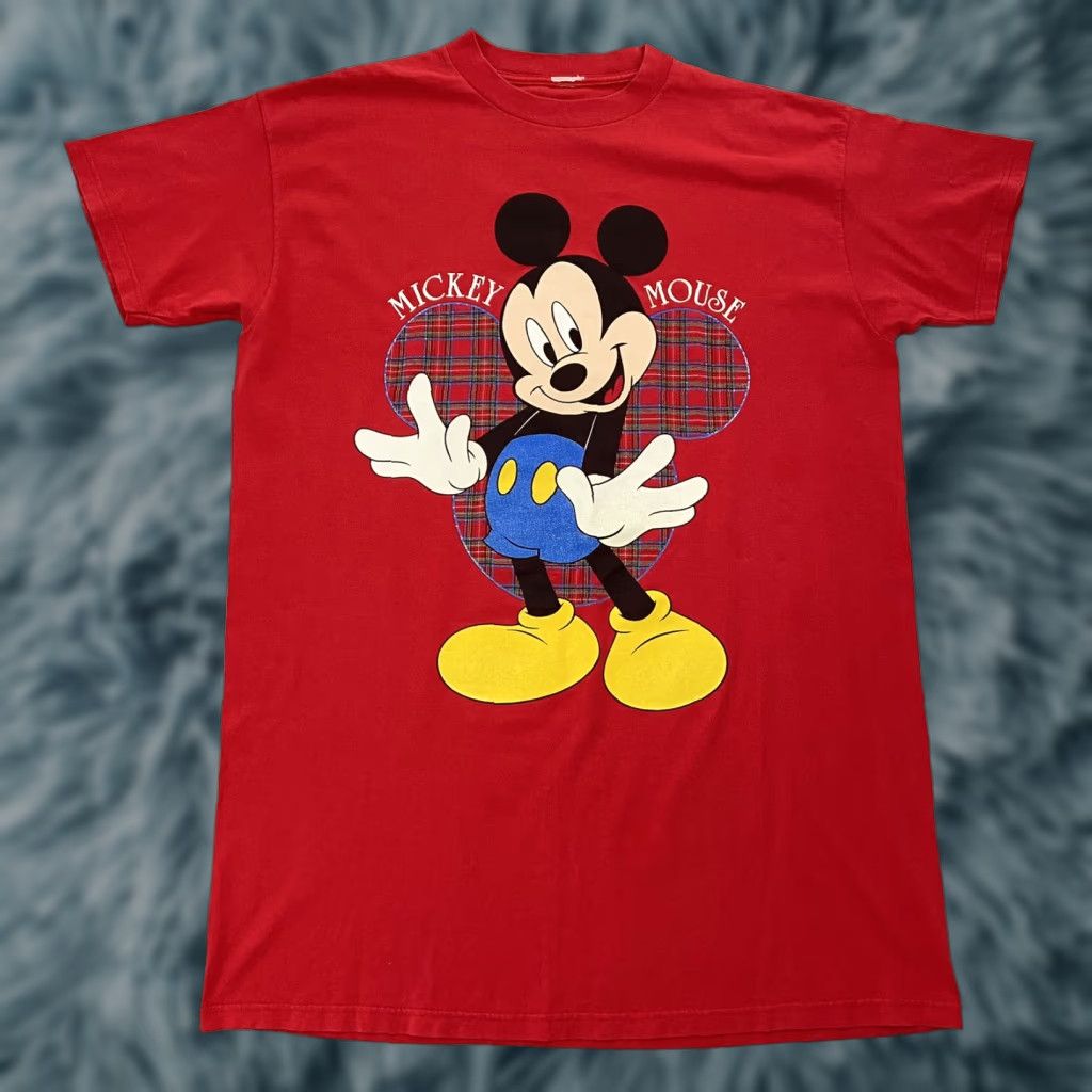 Disney VINTAGE Mickey Mouse Disney Sleep Shirt Womens One Size Red Graphic Print Lounge Nightgown Knit Cotton Size ONE SIZE - 1 Thumbnail