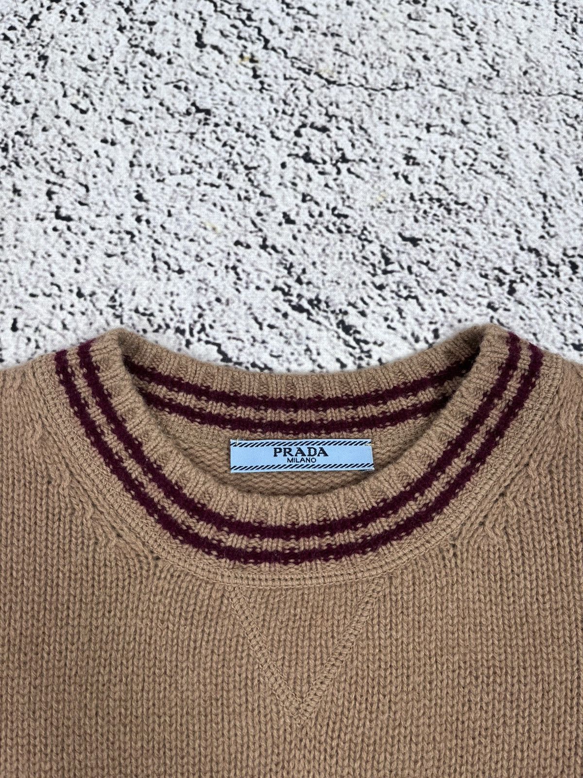 Prada Prada Milano Cashmere Wool Knit Sweater Brown Logo Size XS / US 0-2 / IT 36-38 - 6 Thumbnail