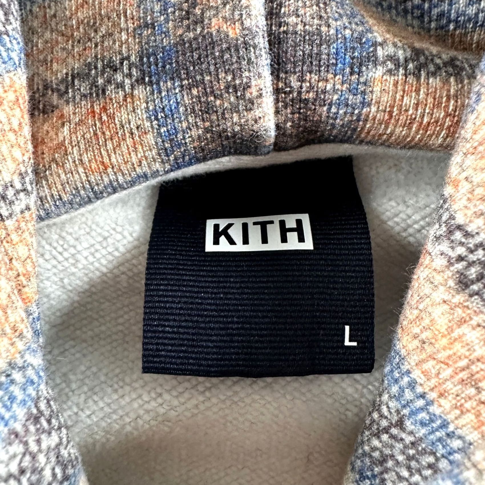 Kith Kith Hoodie Mens L Plaid Pullover Pocket Beige Blue Rust Fleece Lined Relaxed Size US L / EU 52-54 / 3 - 3 Thumbnail