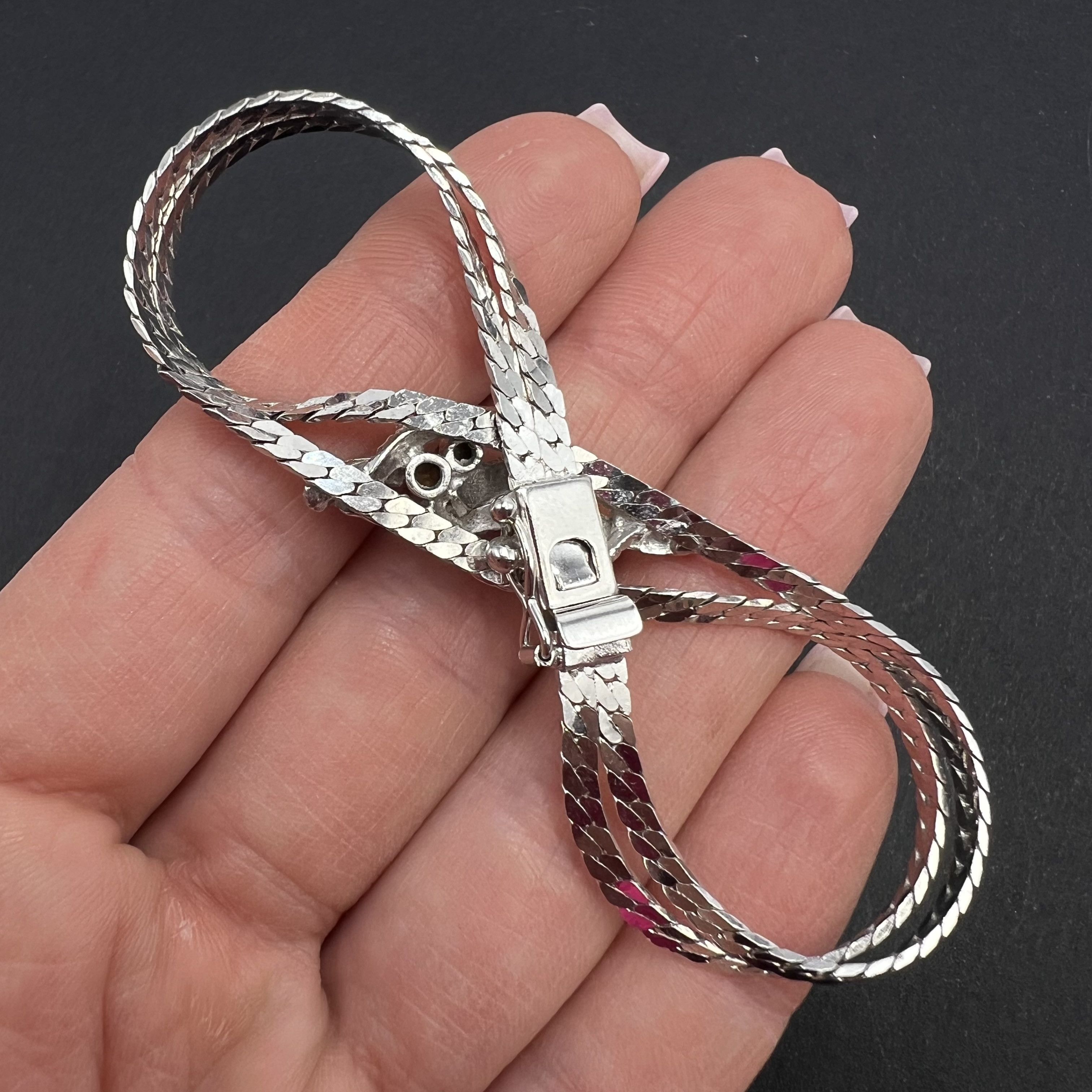 Vintage Vintage Silver 835 Bracelet with Four Natural Stones Size ONE SIZE - 2 Thumbnail
