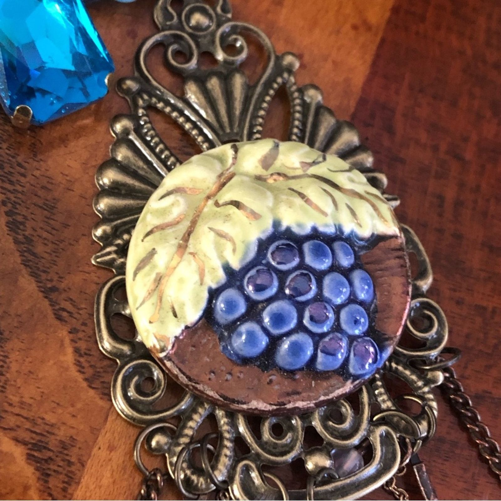 Handmade Handcrafted filigree cameo Pearl genuine labradorite necklac Size ONE SIZE - 6 Thumbnail