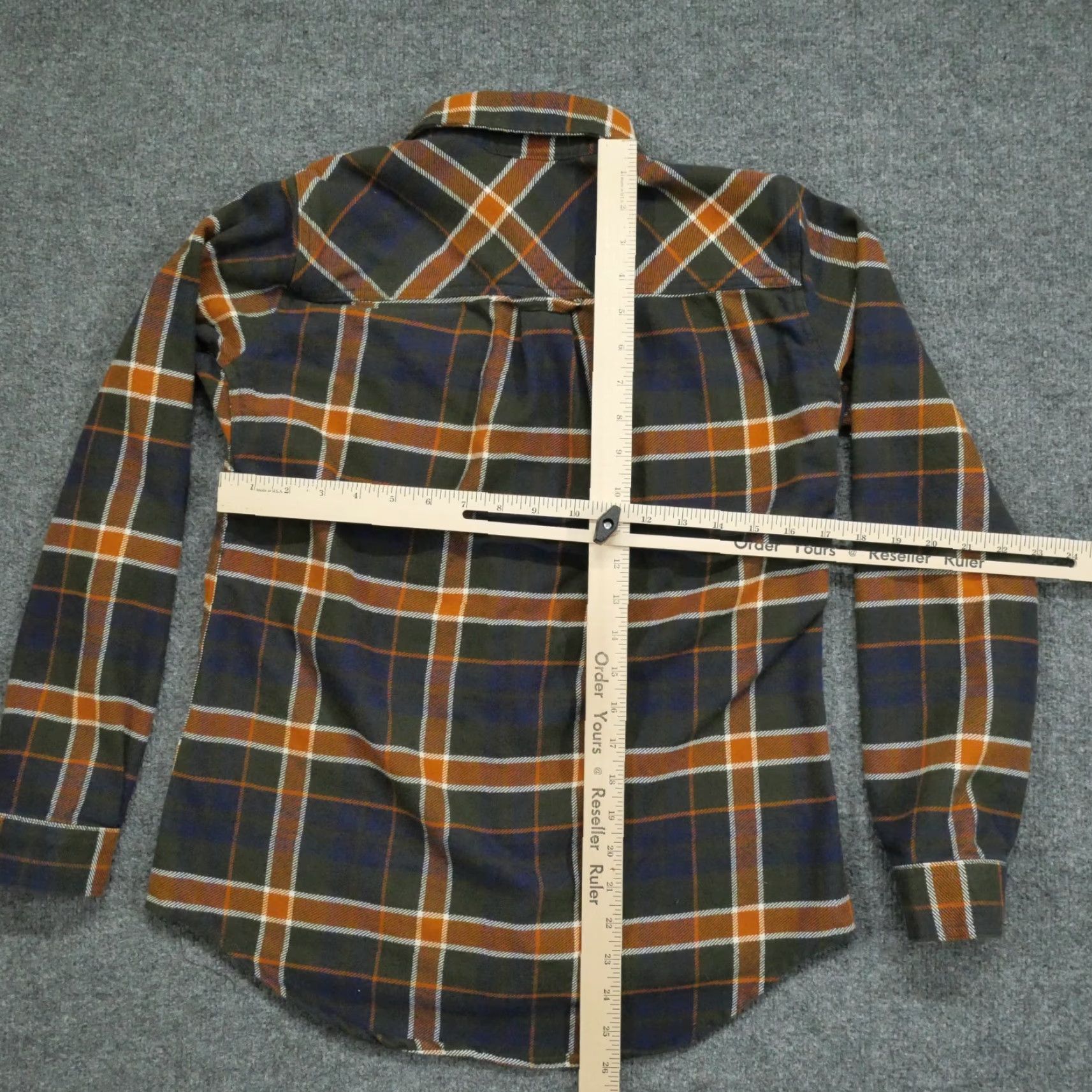CO Duluth Trading Co Shirt Womens XS Orange Green Plaid Button Up Flannel Size XS / US 0-2 / IT 36-38 - 7 Thumbnail