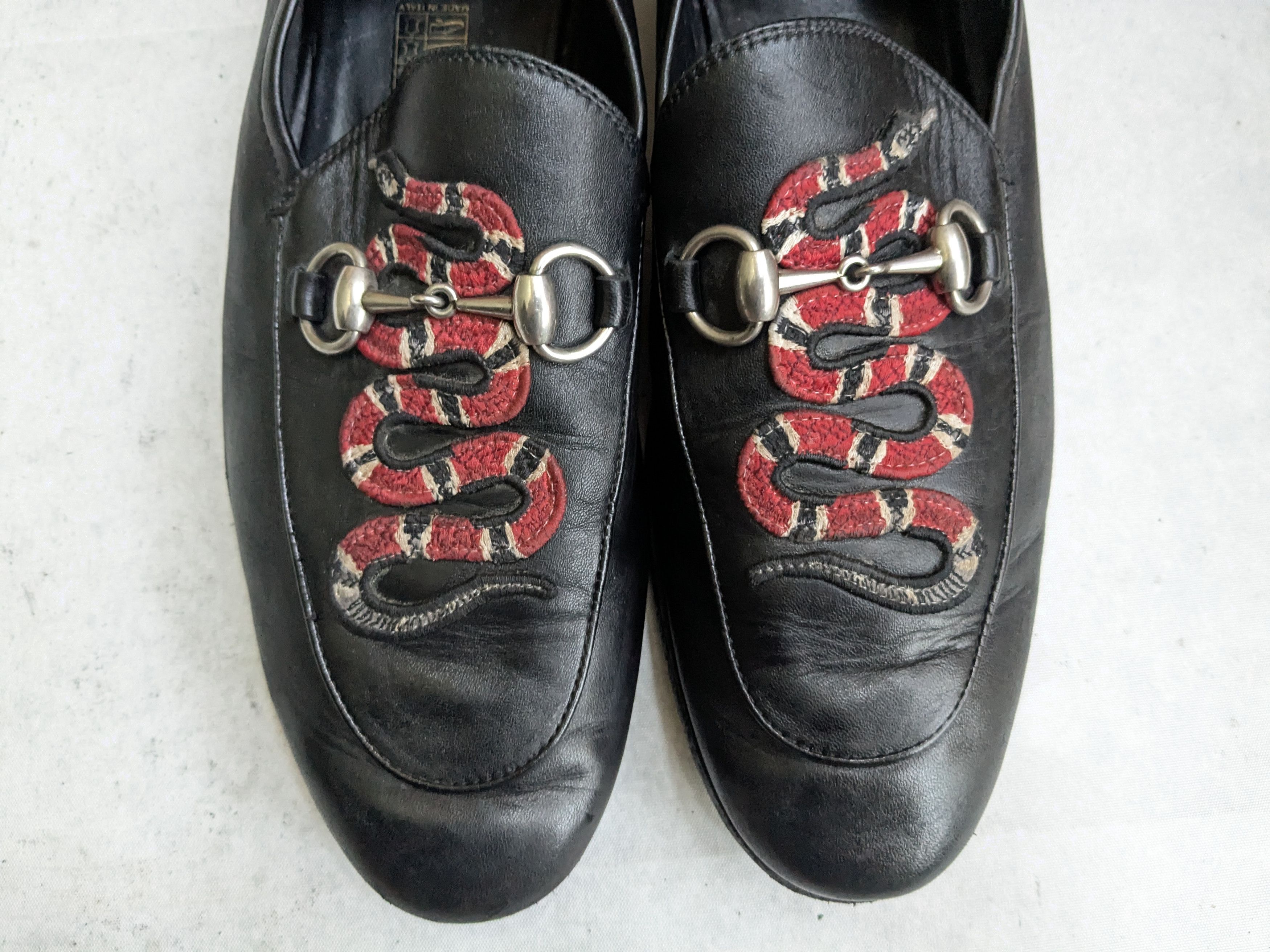 Gucci Gucci Horsebit Loafers Black Leather Snake 9 Slip Ons Size US 9 / EU 42 - 3 Thumbnail