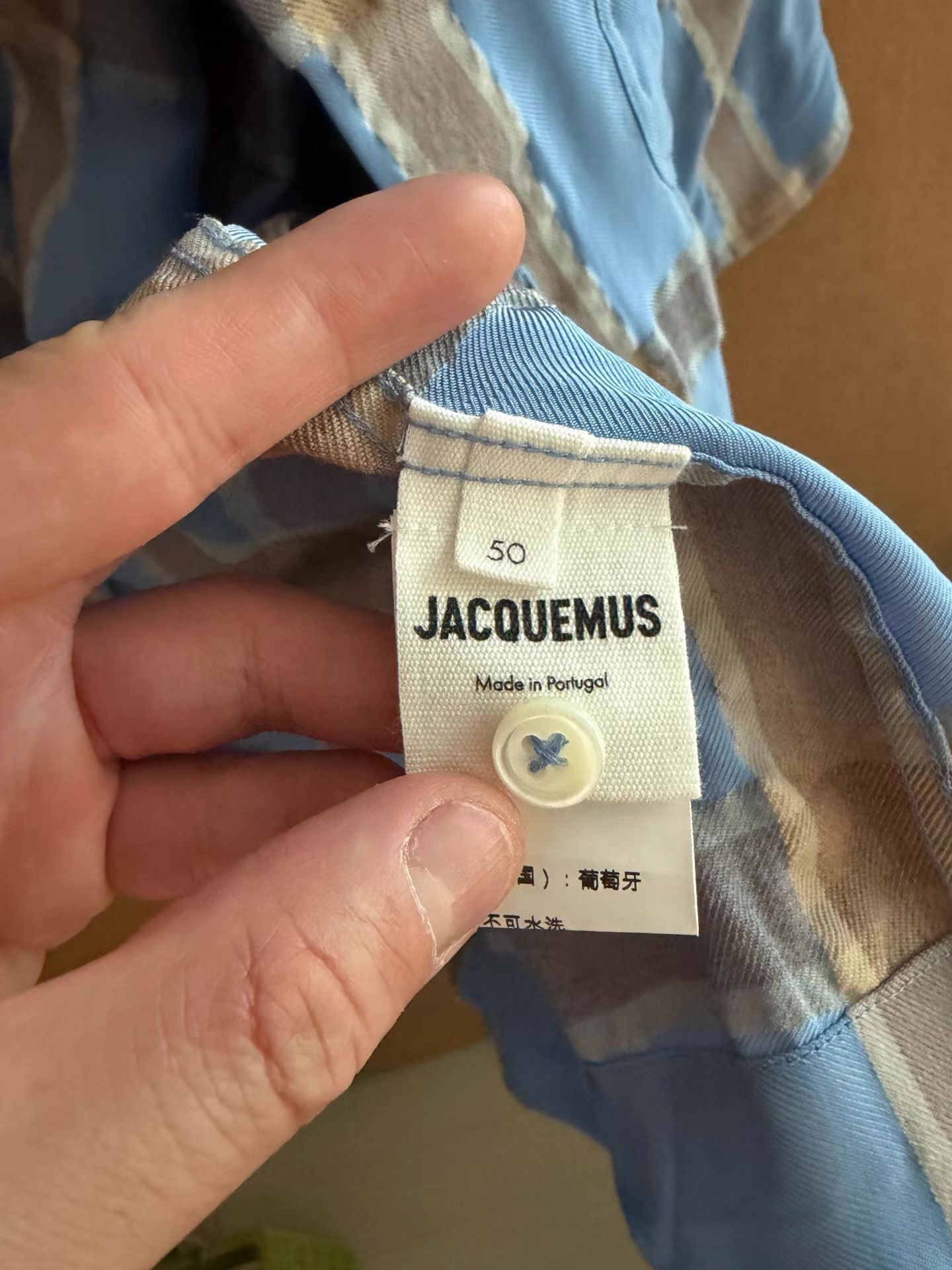 Jacquemus Jacquemus Men's Plaid Short Sleeve Shirt Q16 Size US L / EU 52-54 / 3 - 2 Thumbnail