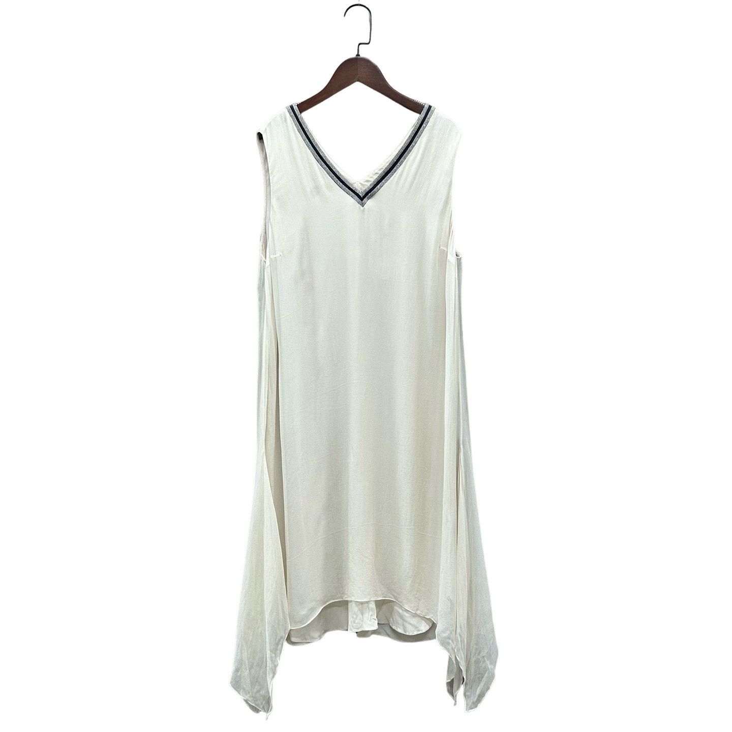 Brunello Cucinelli Brunello Cucinelli V-Neck Sequin Trim Dress Size L Size L / US 10 / IT 46 - 1 Thumbnail