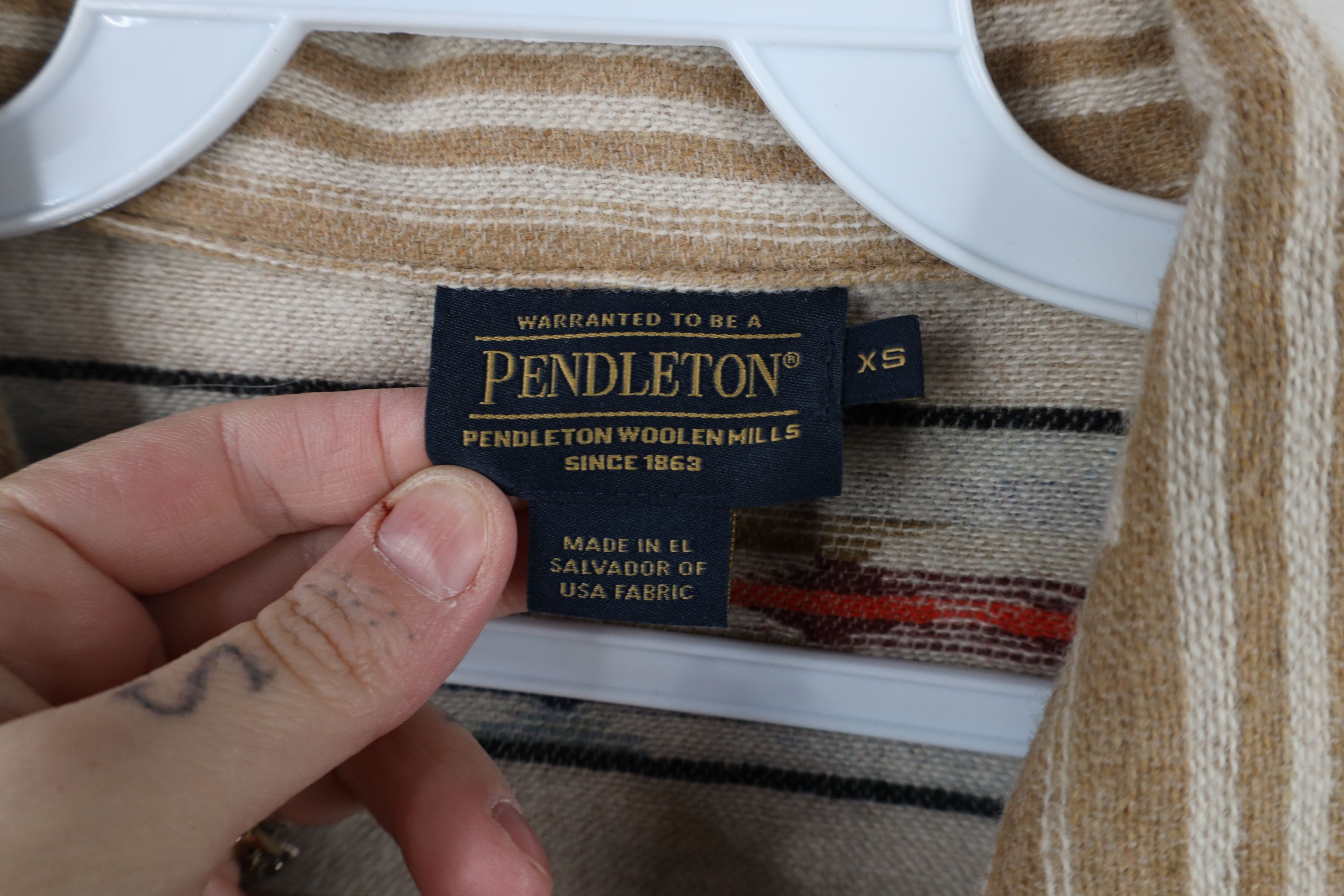 Pendleton × Vintage Vintage Pendleton Striped Southwestern Button Blazer Jacket Size XS / US 0-2 / IT 36-38 - 7 Thumbnail