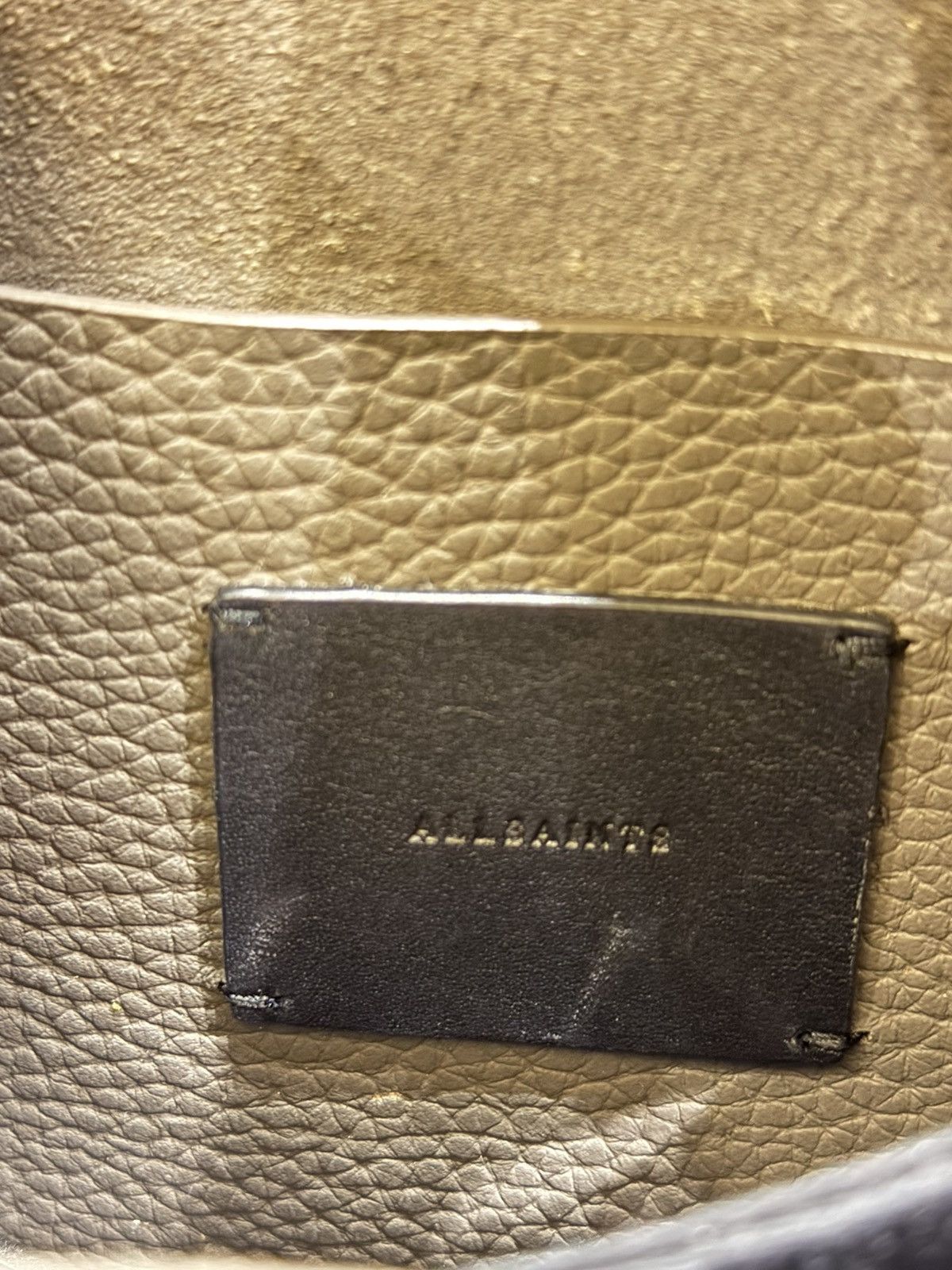Allsaints Allsaints Captain Lea Grey Pebbled Leather Saddle Bag Size ONE SIZE - 6 Thumbnail