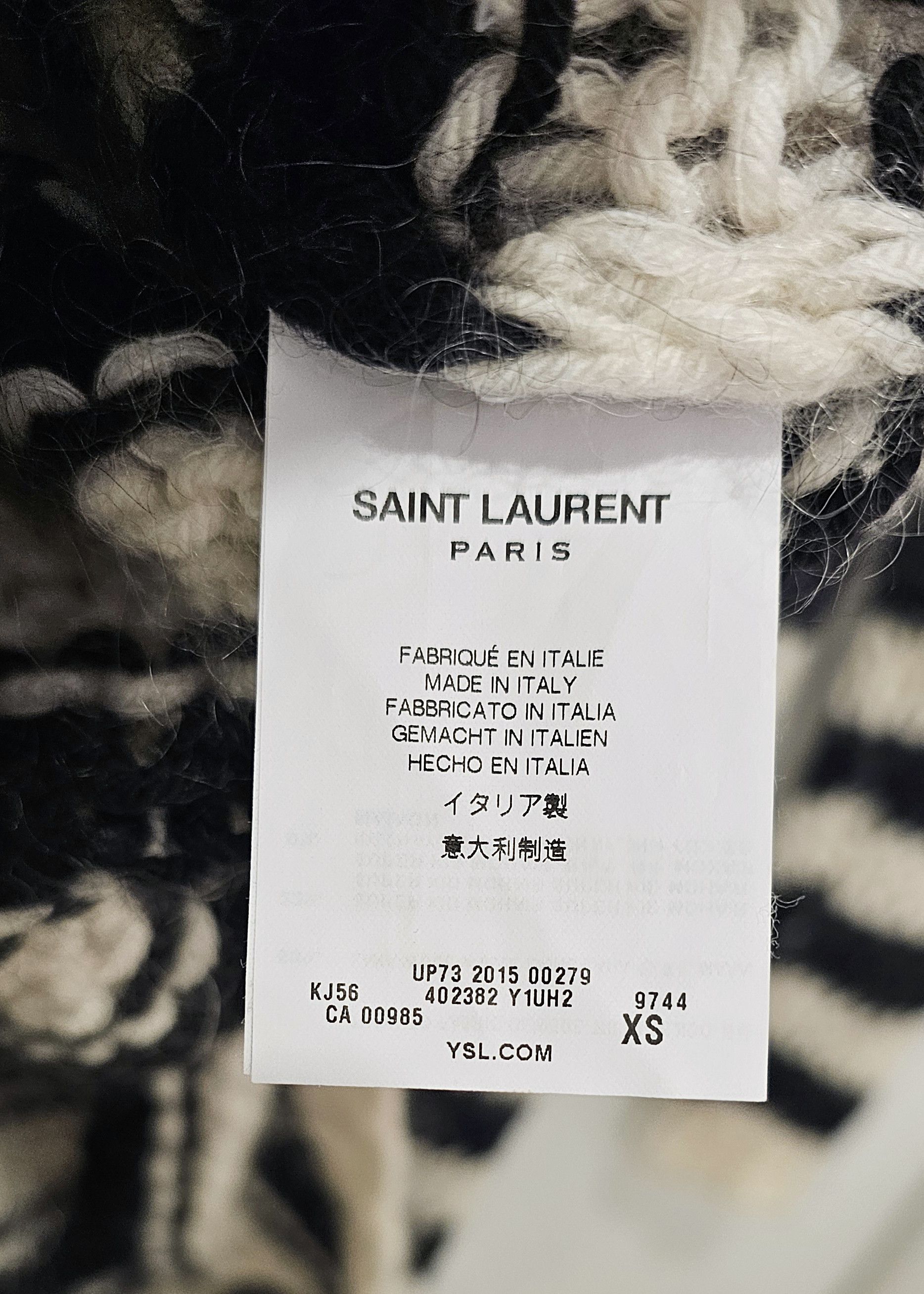 Saint Laurent Paris FW15 Striped Knit Mohair Sweater Size US XS / EU 42 / 0 - 7 Thumbnail