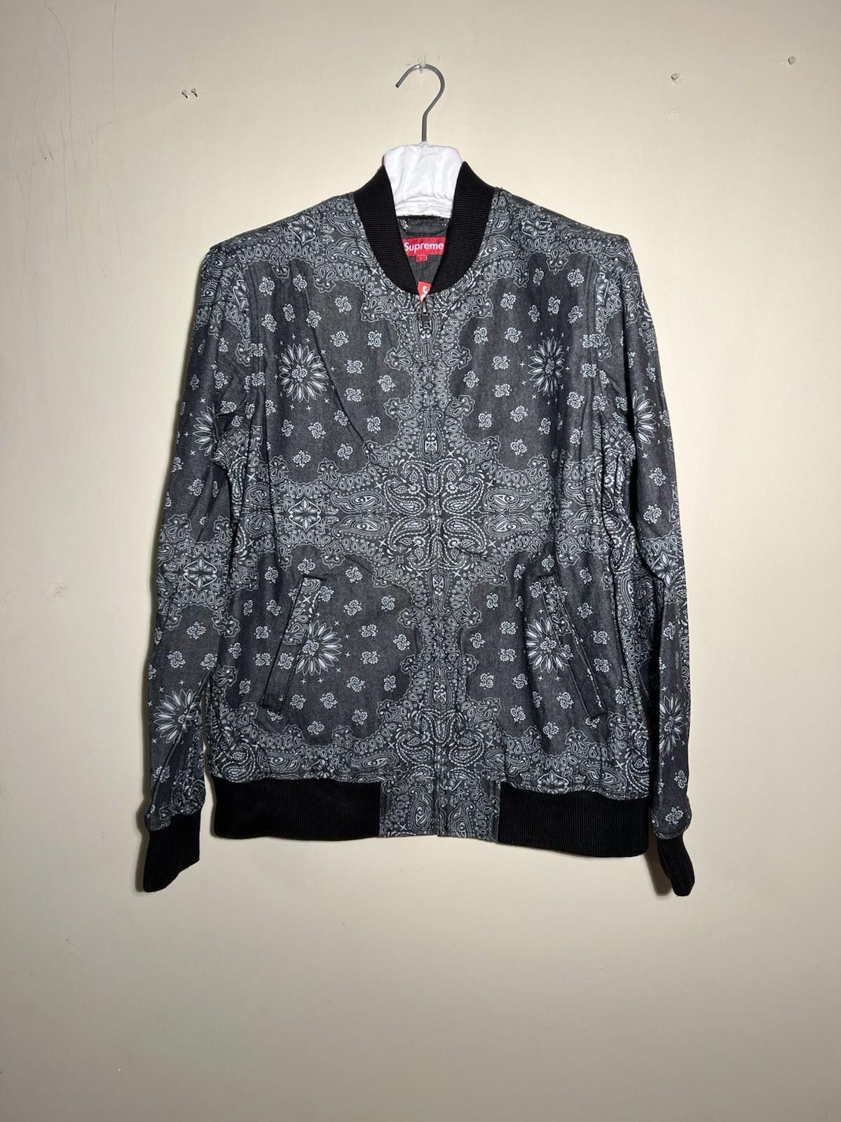 Supreme SS13 SUPREME Denim Campus Jacket Bandana Black Size L Size US L / EU 52-54 / 3 - 2 Thumbnail