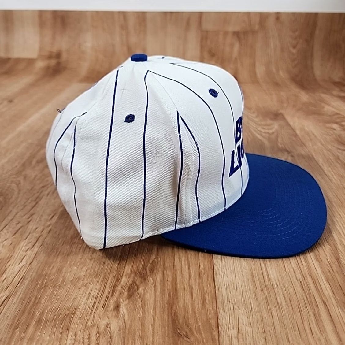 Vintage VINTAGE Bud Light Hat Adjustable Cream & Blue Embroidered Pin Stripe Snap Back Ball Cap Size ONE SIZE - 7 Thumbnail