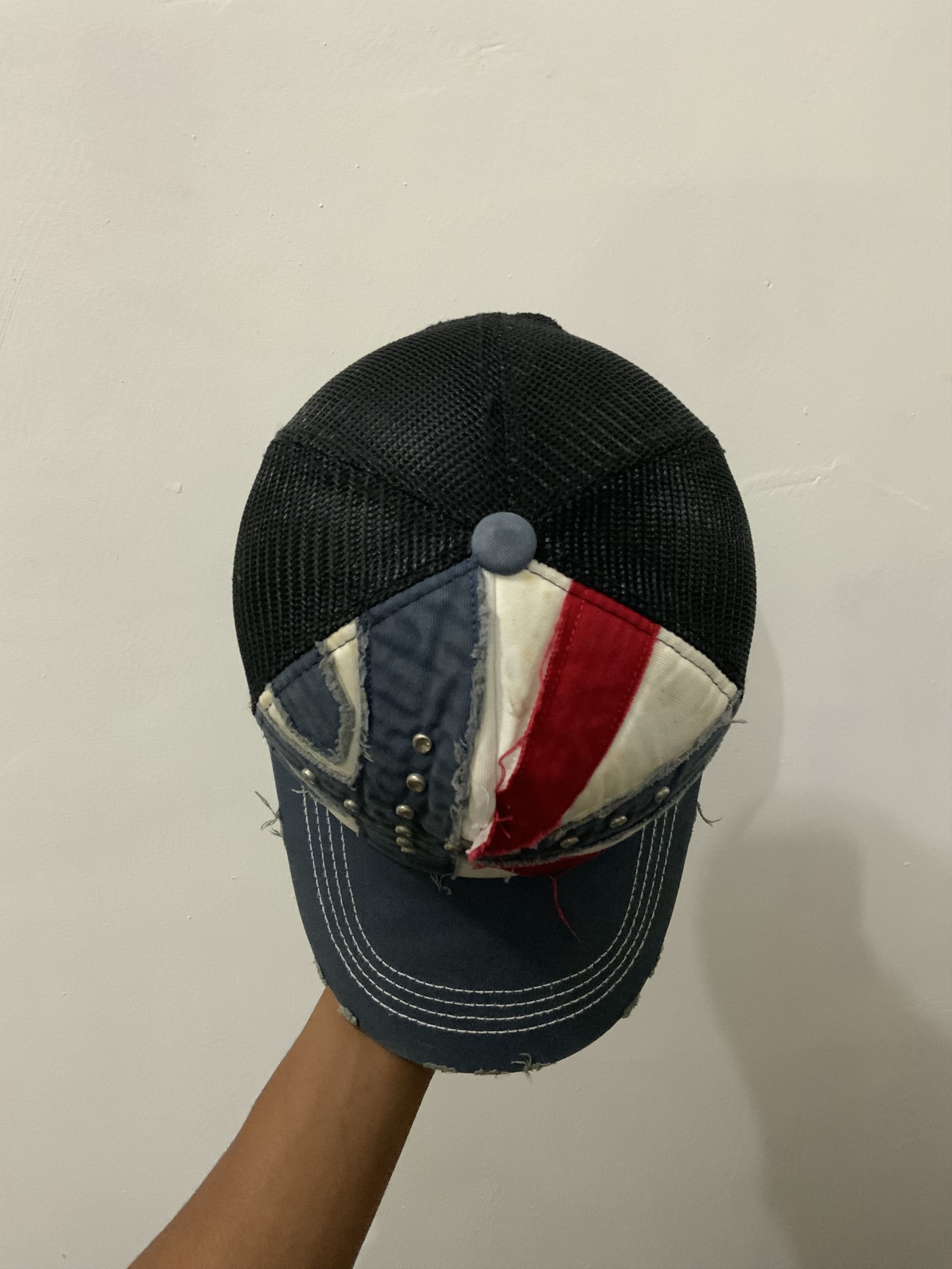 Japanese Brand Distressed Flag Avant Garde Trucker Hat Cap Size ONE SIZE - 9 Thumbnail