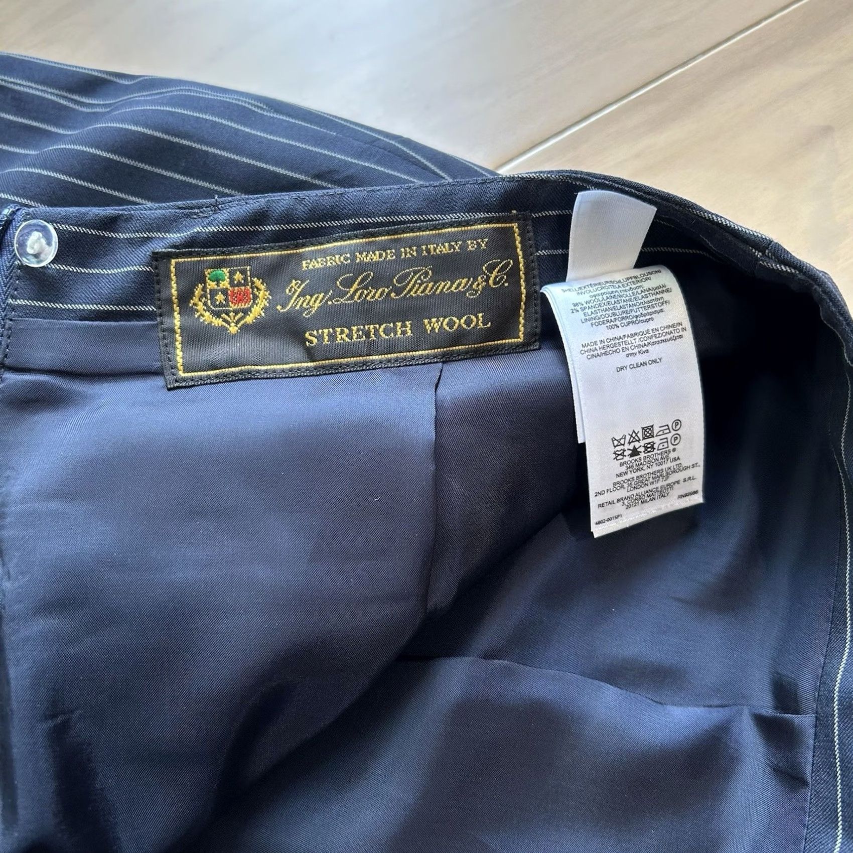 Brooks Brothers Brooks Brothers Loro Piana Pencil Pinstripe Skirt Blue Wool Blend Women’s 6P Size 28" / US 6 / IT 42 - 5 Thumbnail