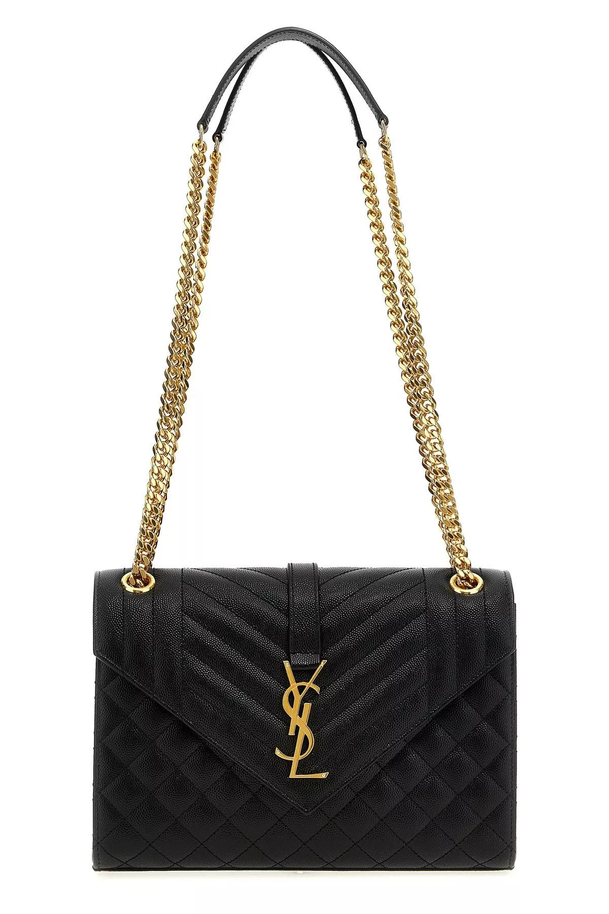 Saint Laurent Paris 'envelope' Medium Shoulder Bag in Black, Women's