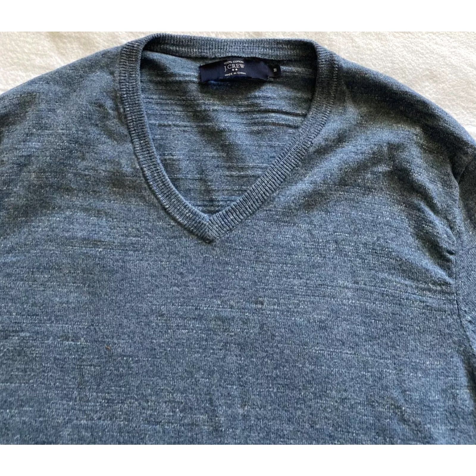 J.Crew J.CREW Sweater Men M Blue V-Neck Knit Cotton Pullover Casual 90s Classic American/Colorful Knitwear Size US M / EU 48-50 / 2 - 2 Thumbnail