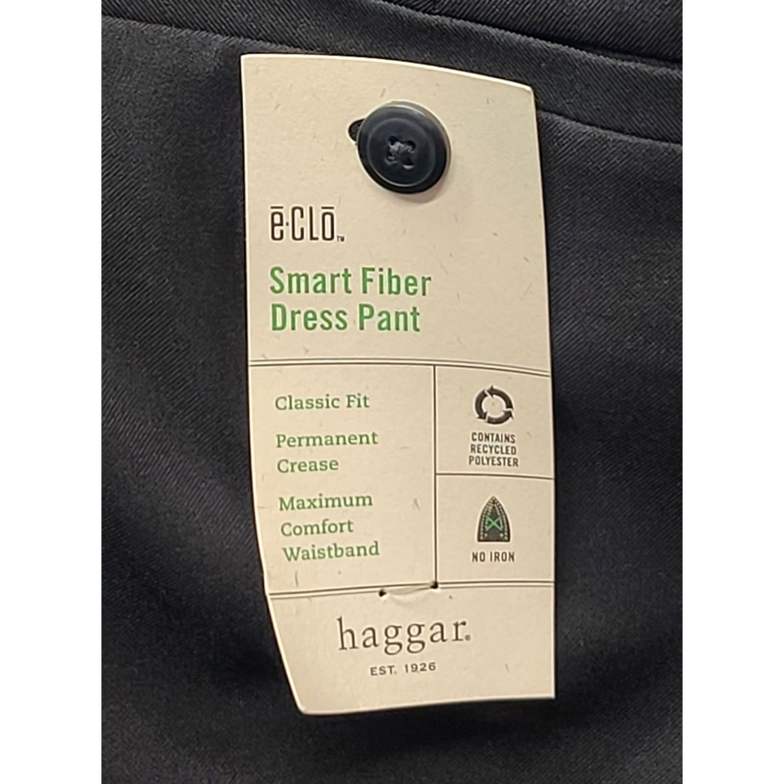 Haggar Haggar Smart Fiber Dress Pant Mens 36x29 Classic Fit Straight Leg Repreve Casual Dress Pants Men Black 36 29 Slim Size US 36 / EU 52 - 2 Thumbnail