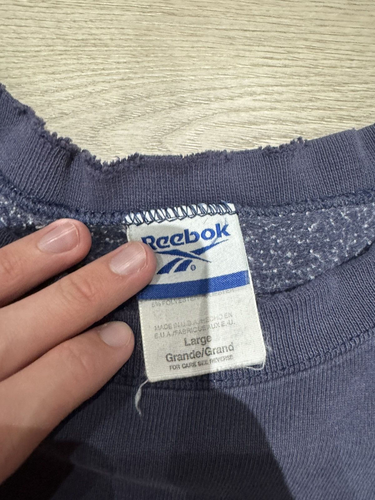 Reebok × Vintage Vintage Baggy Navy Reebok Sweater Size US L / EU 52-54 / 3 - 3 Thumbnail