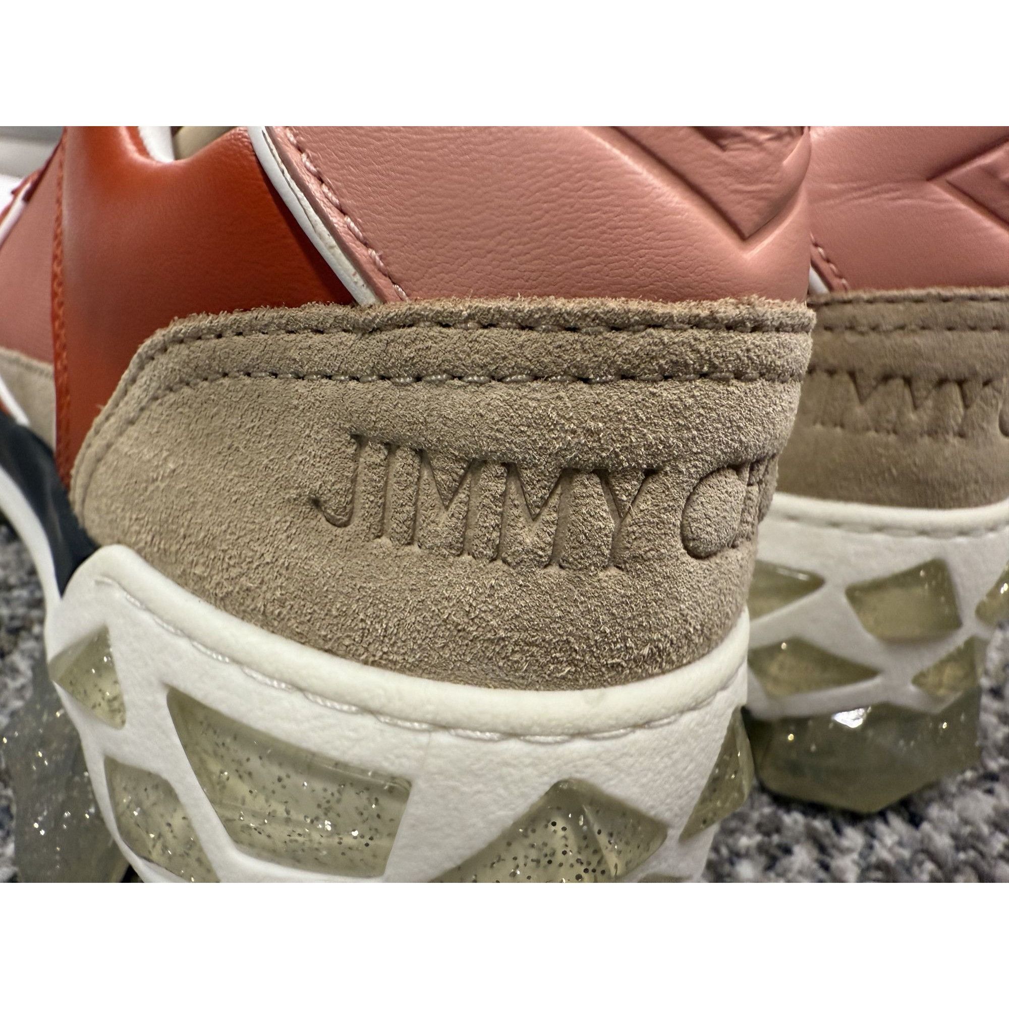 Jimmy Choo Jimmy Choo Womens Peach & White Sneakers 38.5 Leather/Suede Size US 8.5 / IT 38.5 - 6 Thumbnail