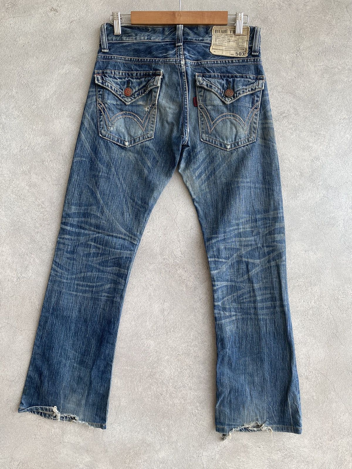 Edwin × Hysteric Glamour × If Six Was Nine VINTAGE EDWIN 503 BLUE TRIP DISTRESSED JEANS Size US 29 - 2 Thumbnail