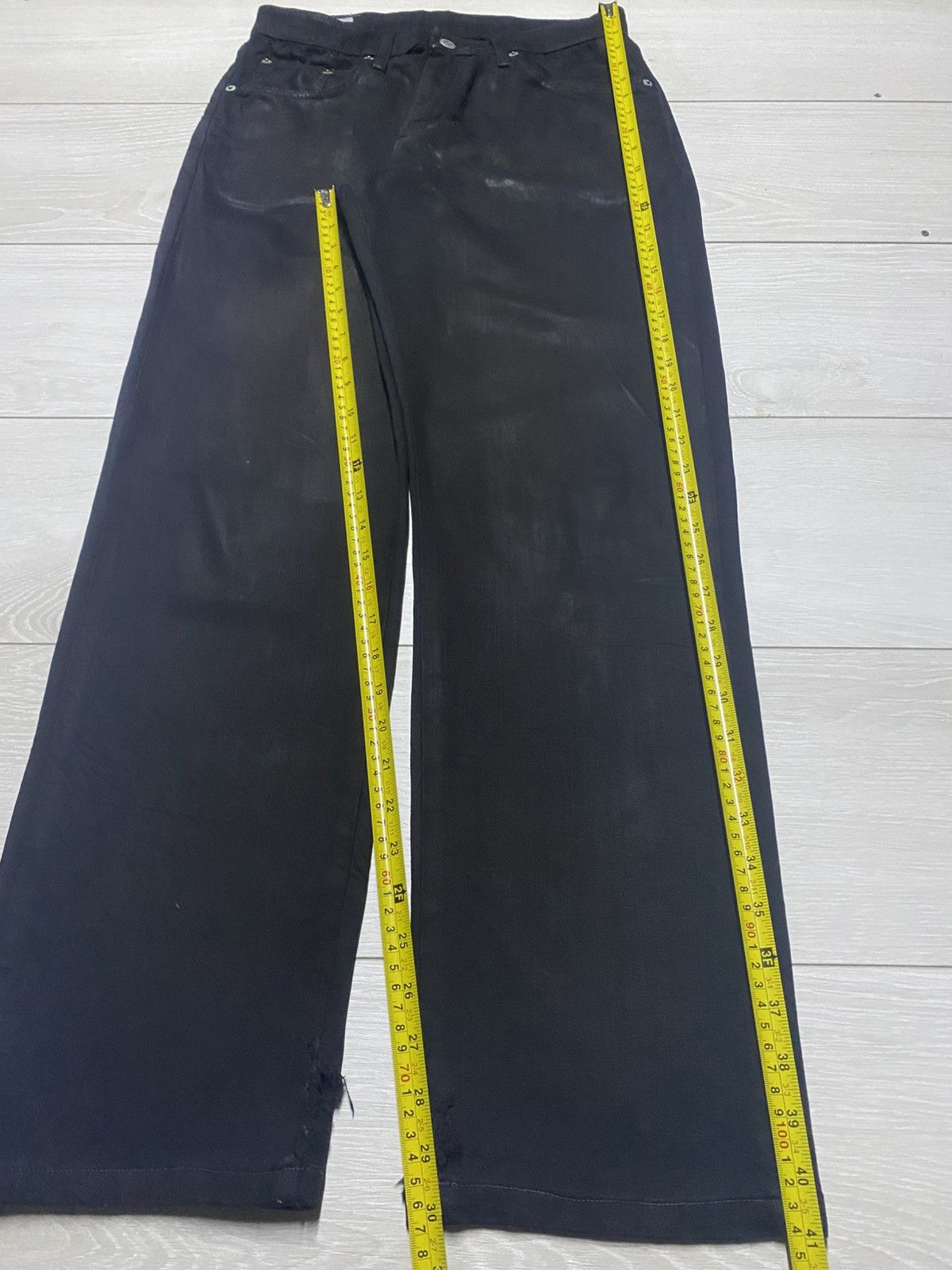 Edwin Vintage Japanese Edwin Black Denim Distressed Loose Jeans Size US 29 - 14 Thumbnail