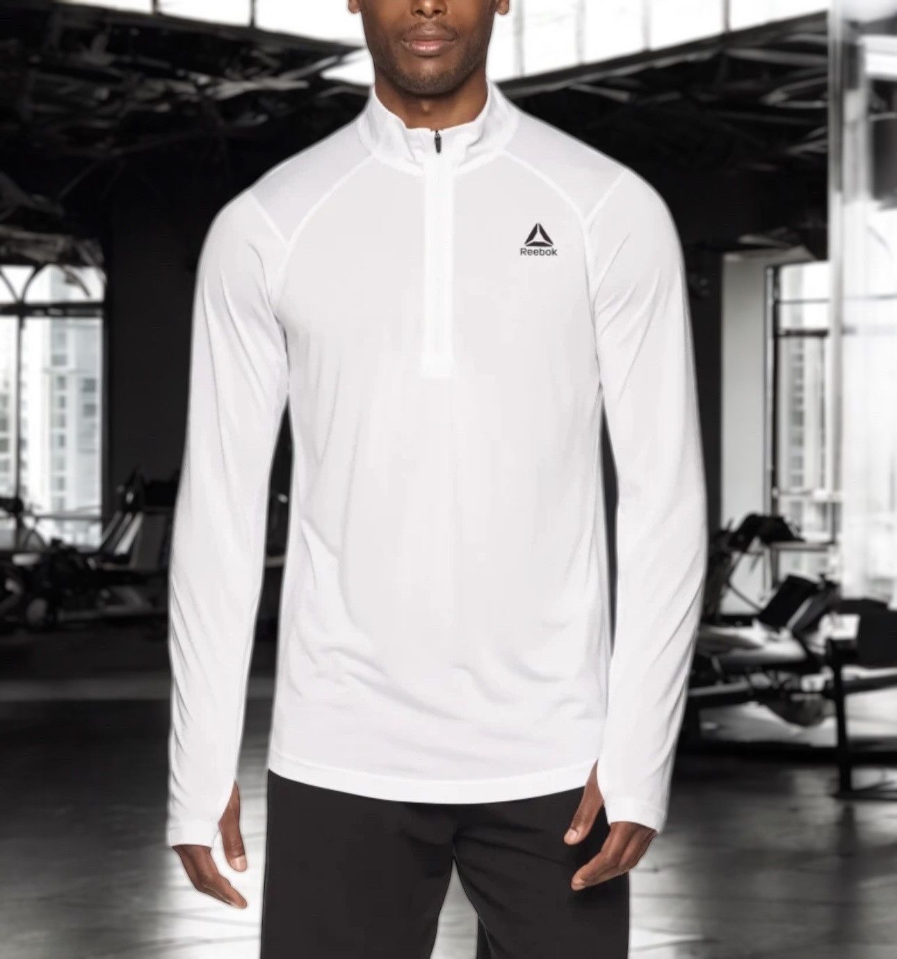 Reebok Reebok Men’s White Trail Long Sleeve Active Sweatshirt Sz L Size US L / EU 52-54 / 3 - 1 Thumbnail