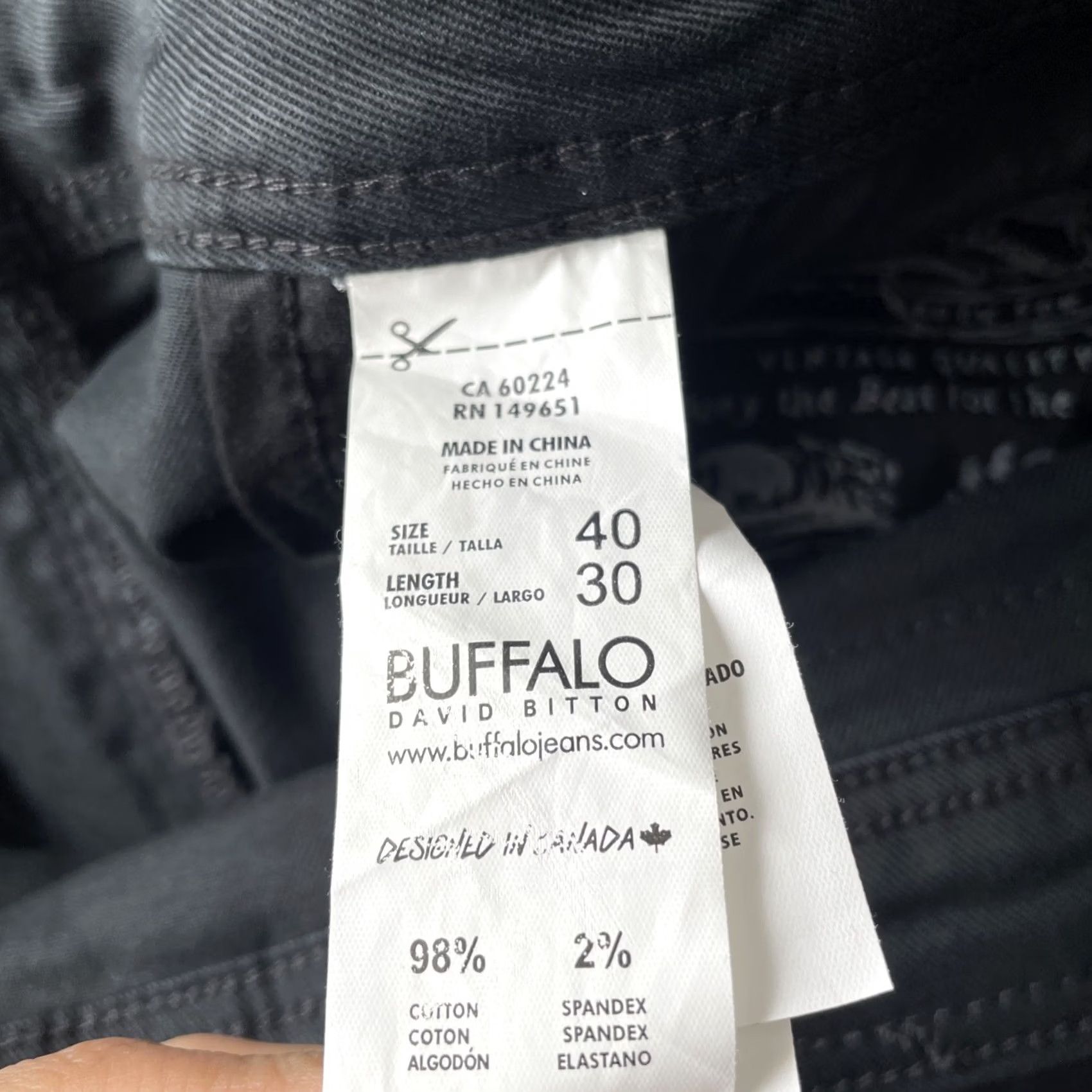 Buffalo David Bitton Buffalo David Bitton Jeans Mens 40x30 Six-X Black Straight Stretch Denim Size US 40 / EU 56 - 5 Thumbnail