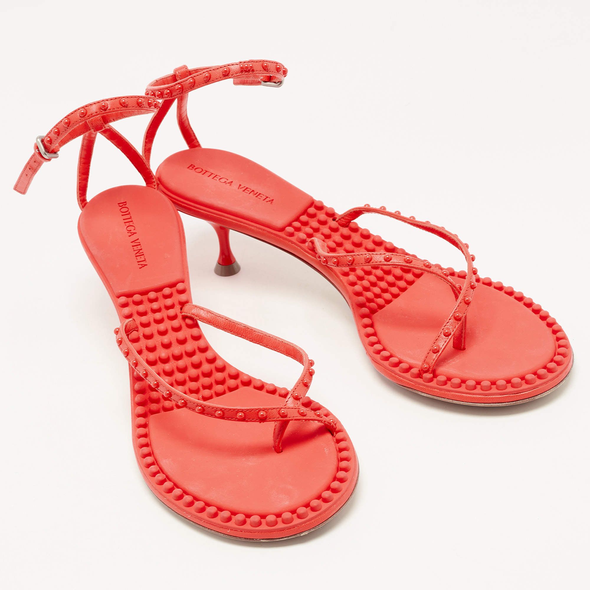 Bottega Veneta o1y0725 Ankle Strap Sandals in Coral Size US 5 / IT 35 - 4 Thumbnail