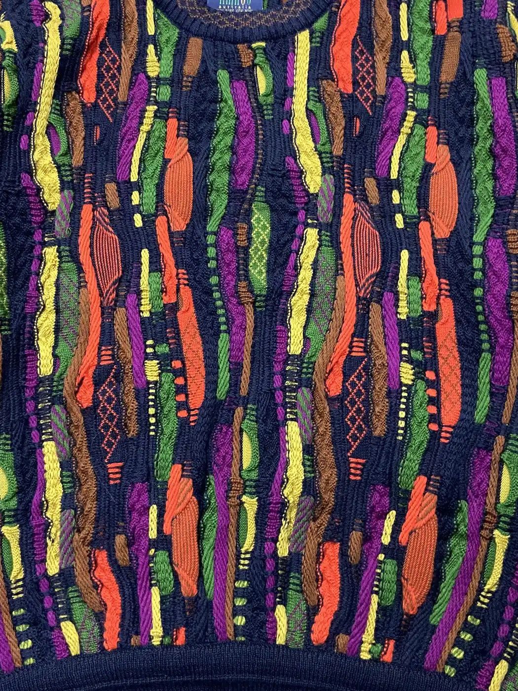 Coogi × Vintage Vintage 90s Limnos Coogi Style Cable Knit Sweater Pure Wool Size US L / EU 52-54 / 3 - 7 Thumbnail