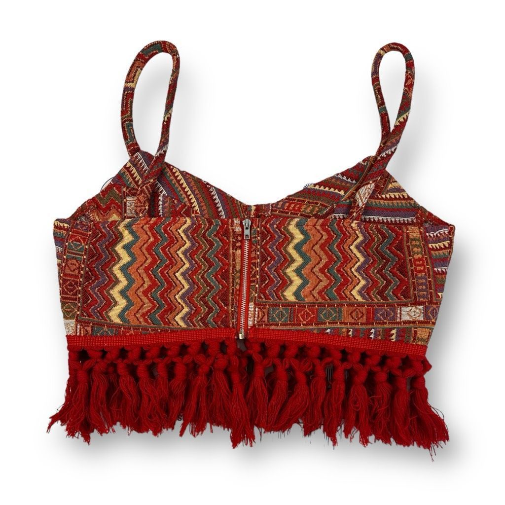 Cider Cider Boho Geometric Corset Fringe Crop Top Size Medium Size M / US 6-8 / IT 42-44 - 5 Thumbnail