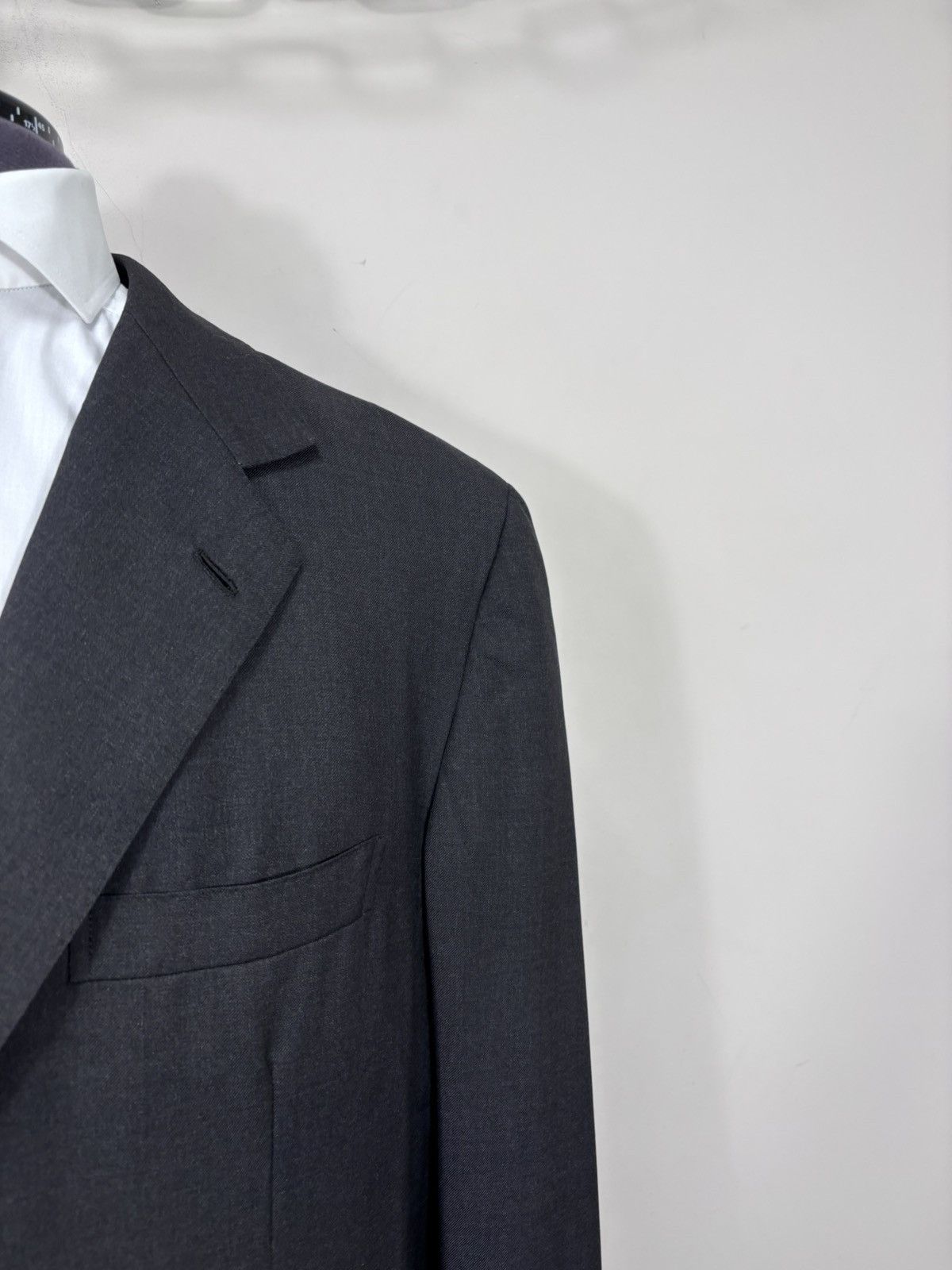 Holland & Sherry Holland & Sherry Savile Row Men’s Grey Wool Blazer Jacket Size 48R - 5 Thumbnail