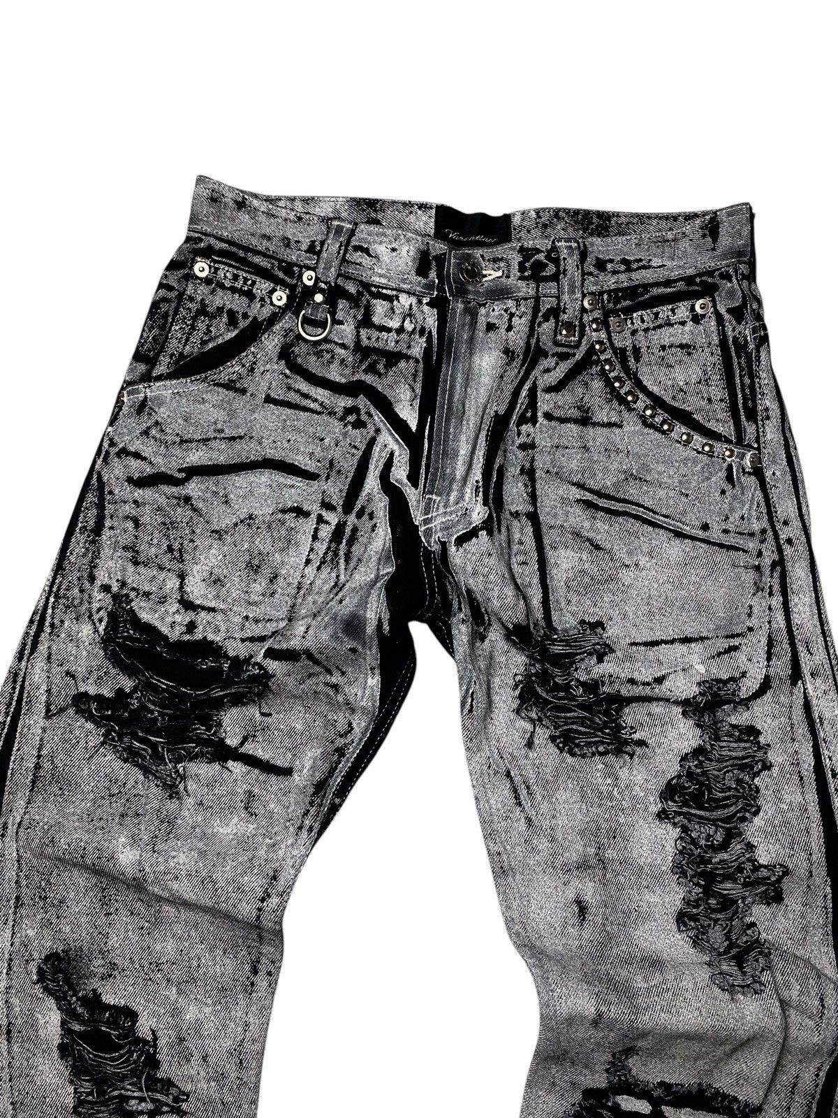 If Six Was Nine 2000's Varentine Seawash Studded Buckle Waxed Jeans Size US 28 / EU 44 - 3 Thumbnail