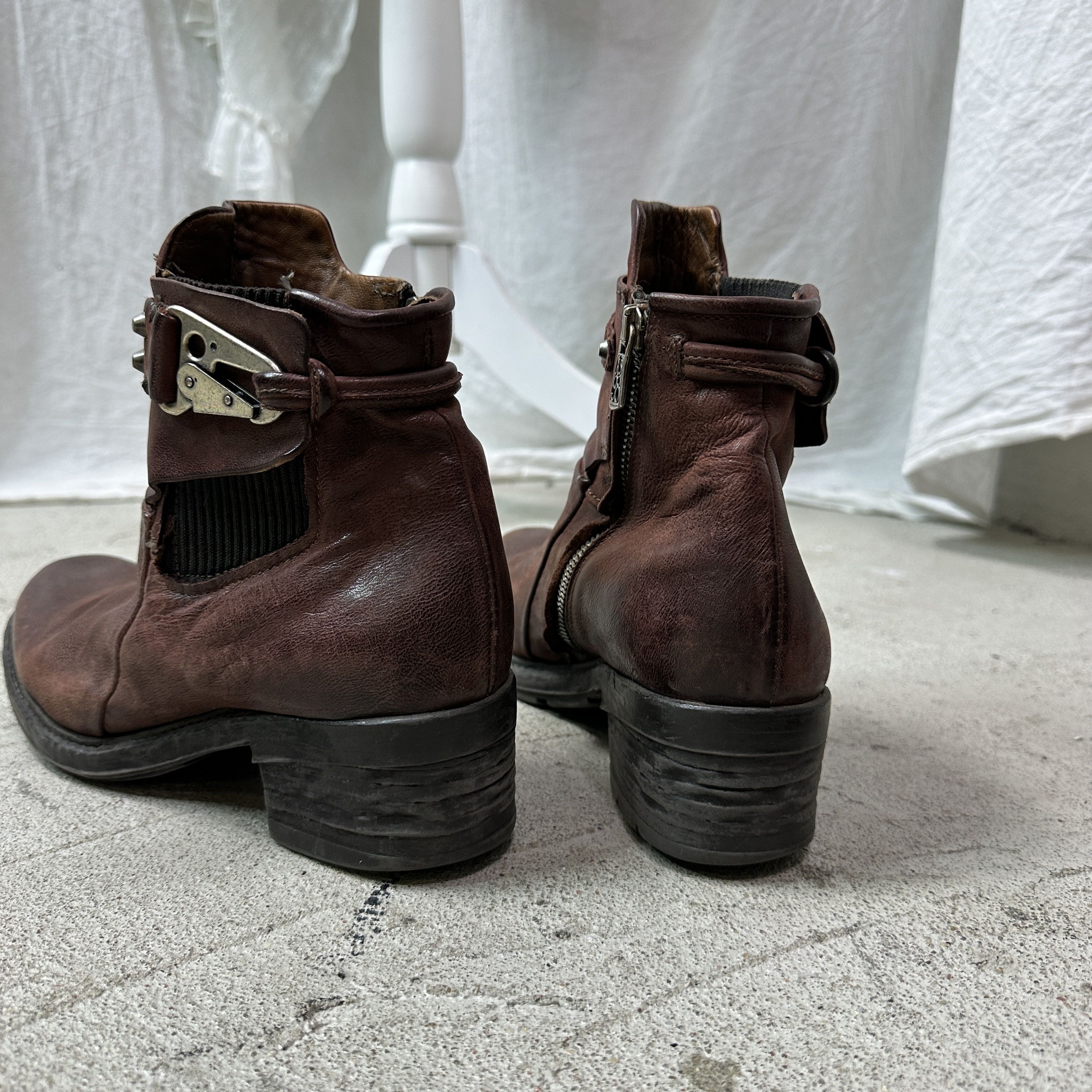 A.S.98 Vintage Leather Airstep AS 98 Steampunk Boots Y2K Size US 9 / IT 39 - 6 Thumbnail