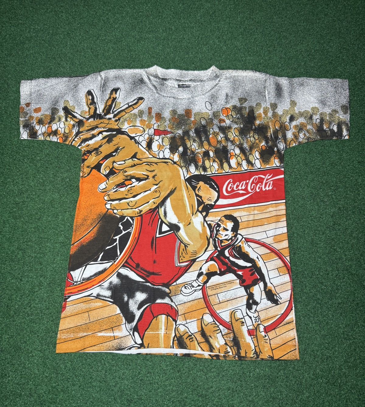 Coca Cola Vintage 90s Coca Cola Coke Basketball AOP RARE Med T Shirt Size US M / EU 48-50 / 2 - 1 Thumbnail