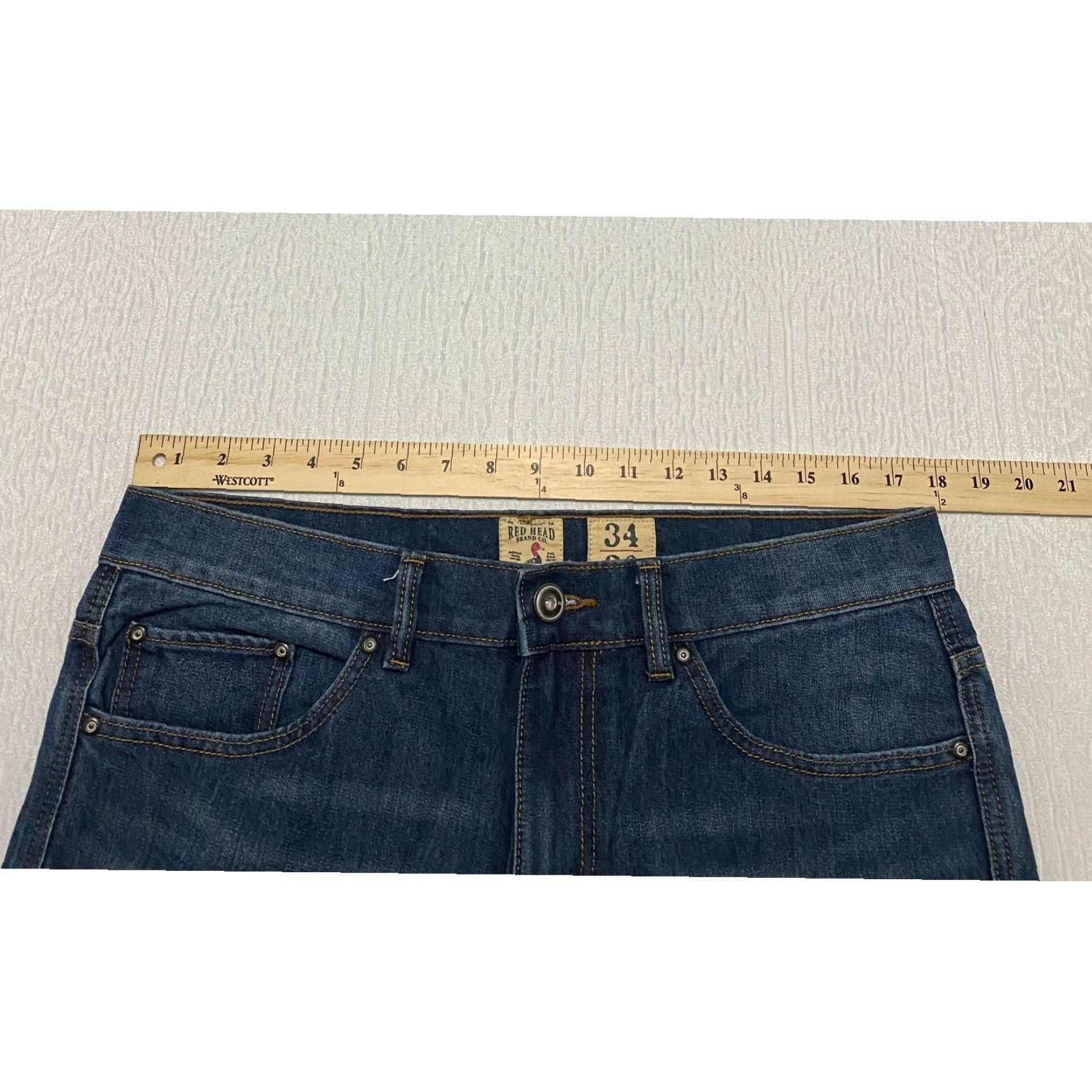 Vintage VINTAGE Red Head Jeans Men 34x30 Blue Straight Whiskers 614RHF21 Size US 34 / EU 50 - 7 Thumbnail