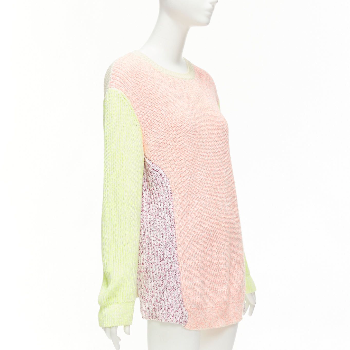 Stella McCartney STELLA MCCARTNEY 2012 neon yellow orange cotton blend oversized sweater IT44 L Size M / US 6-8 / IT 42-44 - 1 Thumbnail