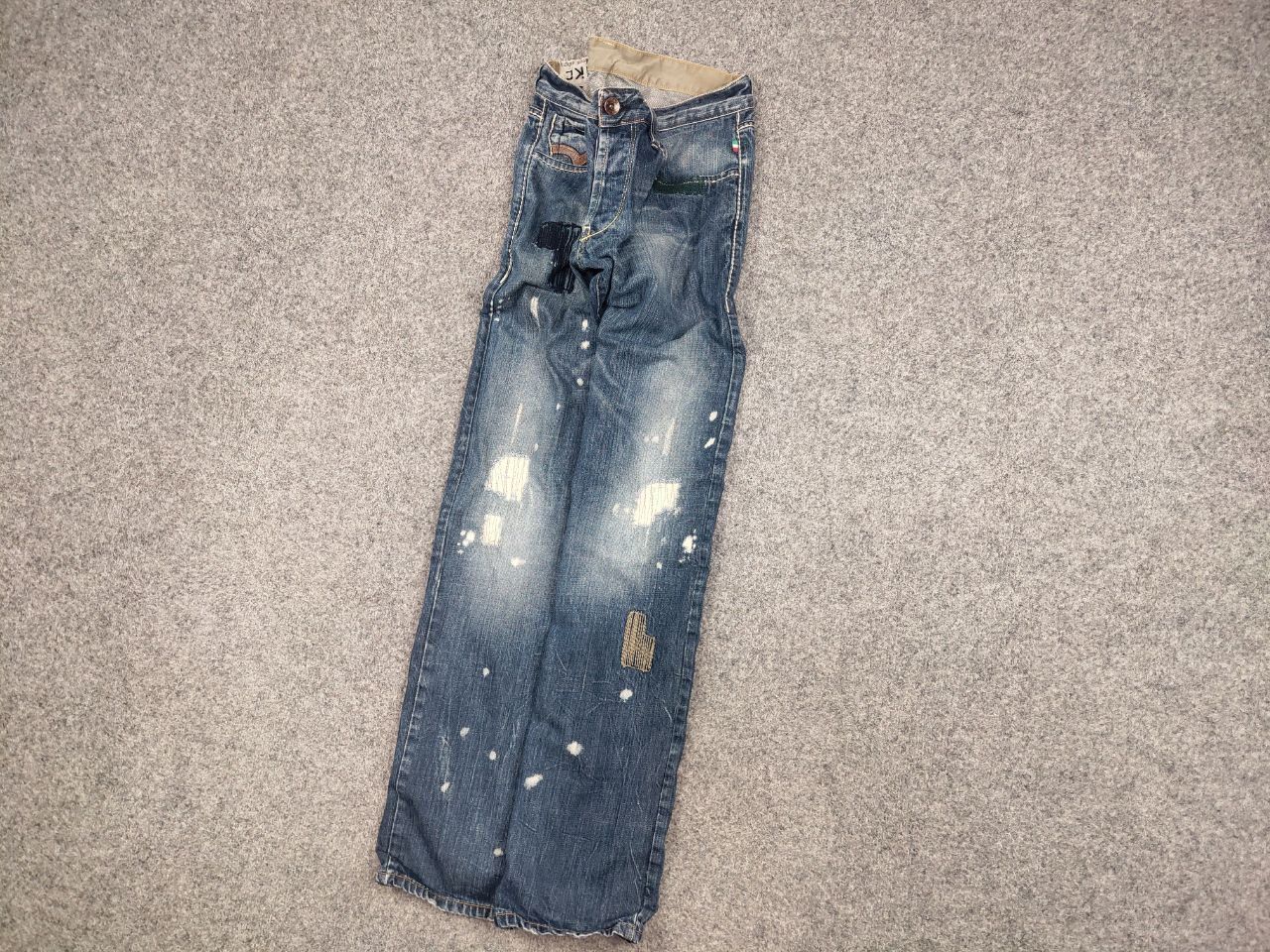 Japanese Brand VTG Y2K Japan Kick Distressed Faded Stretch Thunder Jeans Size US 34 / EU 50 - 3 Thumbnail