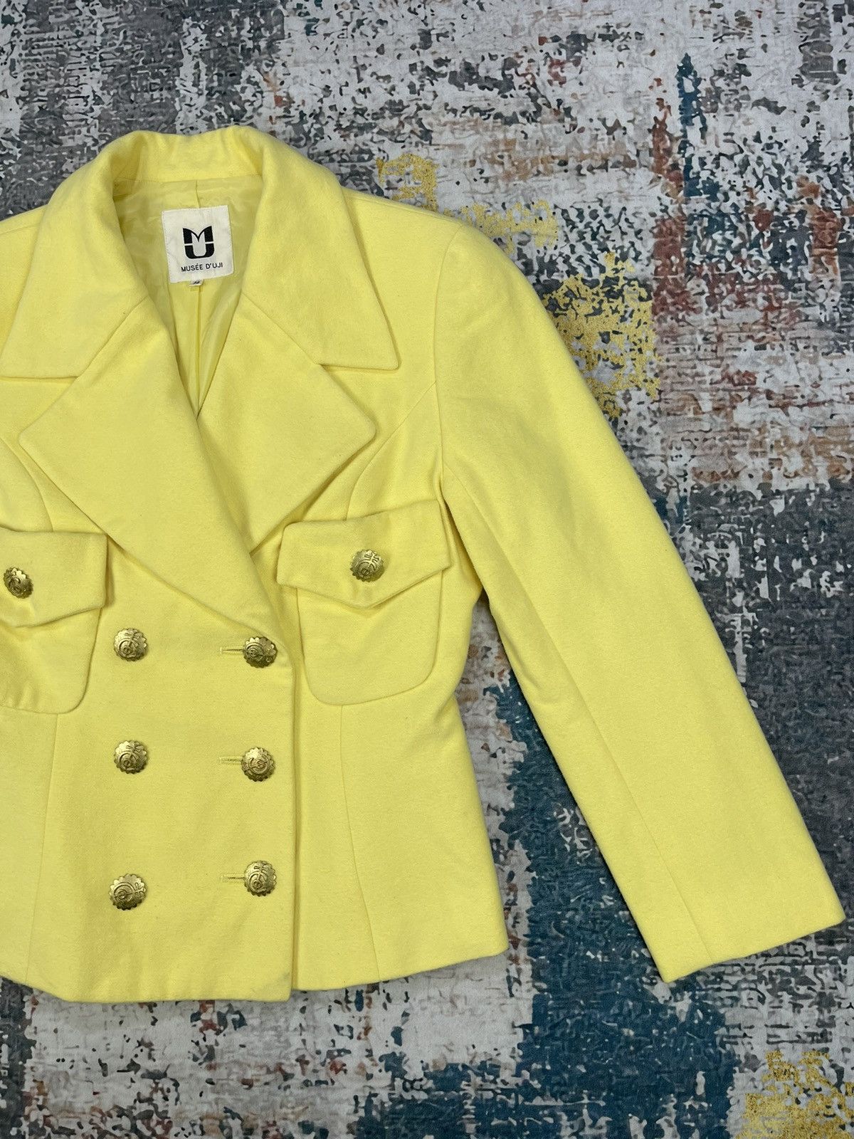 Japanese Brand Musee D Uji Double Breasted Double Lapel Jacket Size XS / US 0-2 / IT 36-38 - 4 Thumbnail