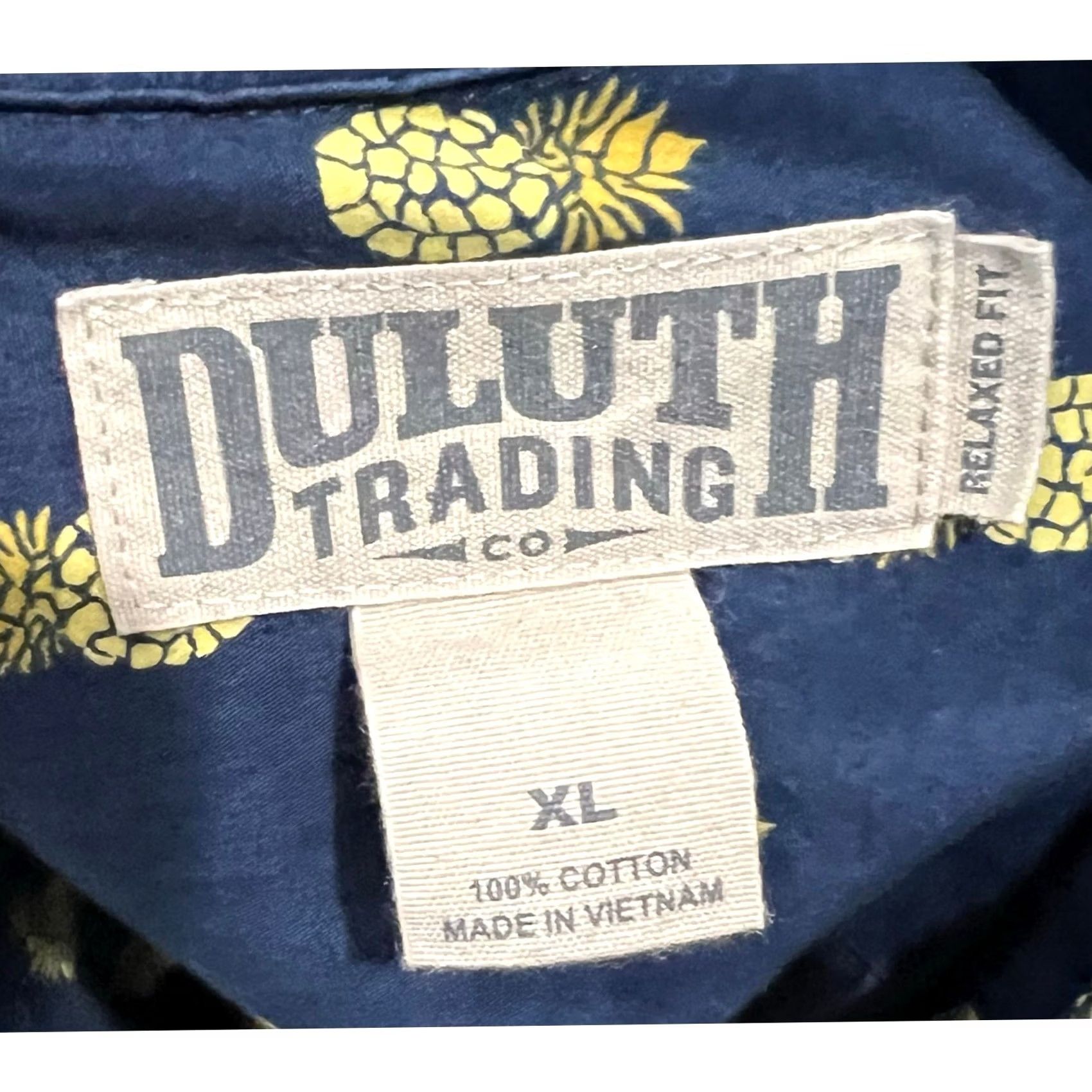 Duluth Trading Company Duluth Pineapple Shirt Mens XL Blue Button-Down Short Sleeve Relaxed Cotton Shirt Mens XL Blue Pineapple Button-Down Short Sleeve Relaxed Fit Cotton Size US XL / EU 56 / 4 - 4 Thumbnail