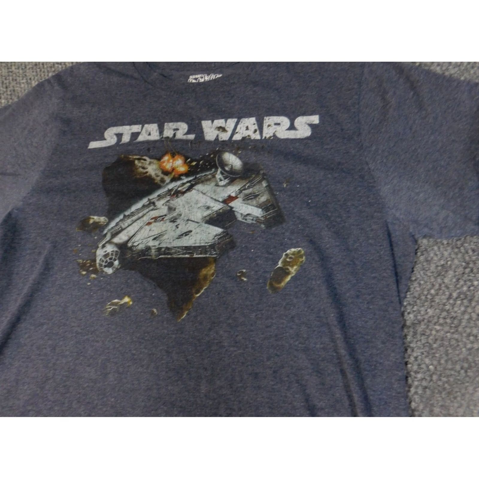 Old Navy Old Navy Mens T-Shirt Short Sleeve Blue Star Wars Logo Henley Cotton Knit L Regular Discoloration under arms Size US L / EU 52-54 / 3 - 5 Thumbnail
