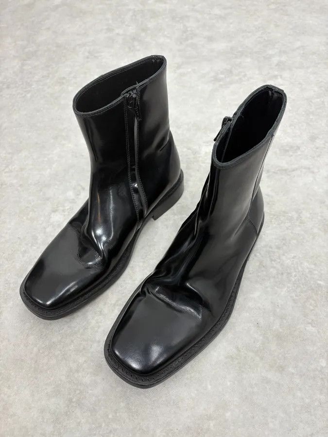 Balenciaga Balenciaga Black Squared Leather Boots Size US 7.5 / IT 37.5 - 3 Thumbnail