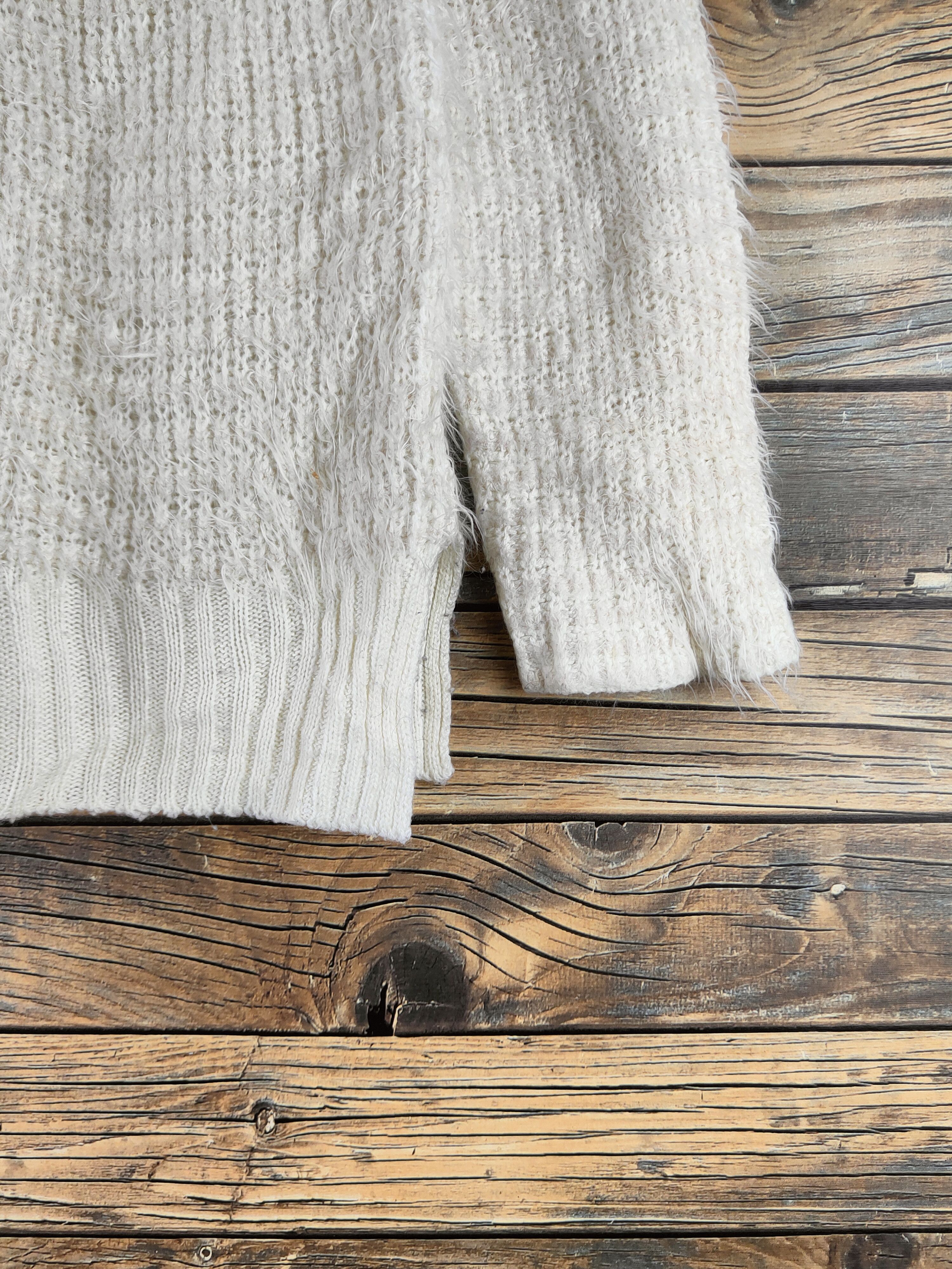 Japanese Brand DL Ray Cassin Ivory Fur Mohair Knitwear #46-483 Size M / US 6-8 / IT 42-44 - 6 Thumbnail