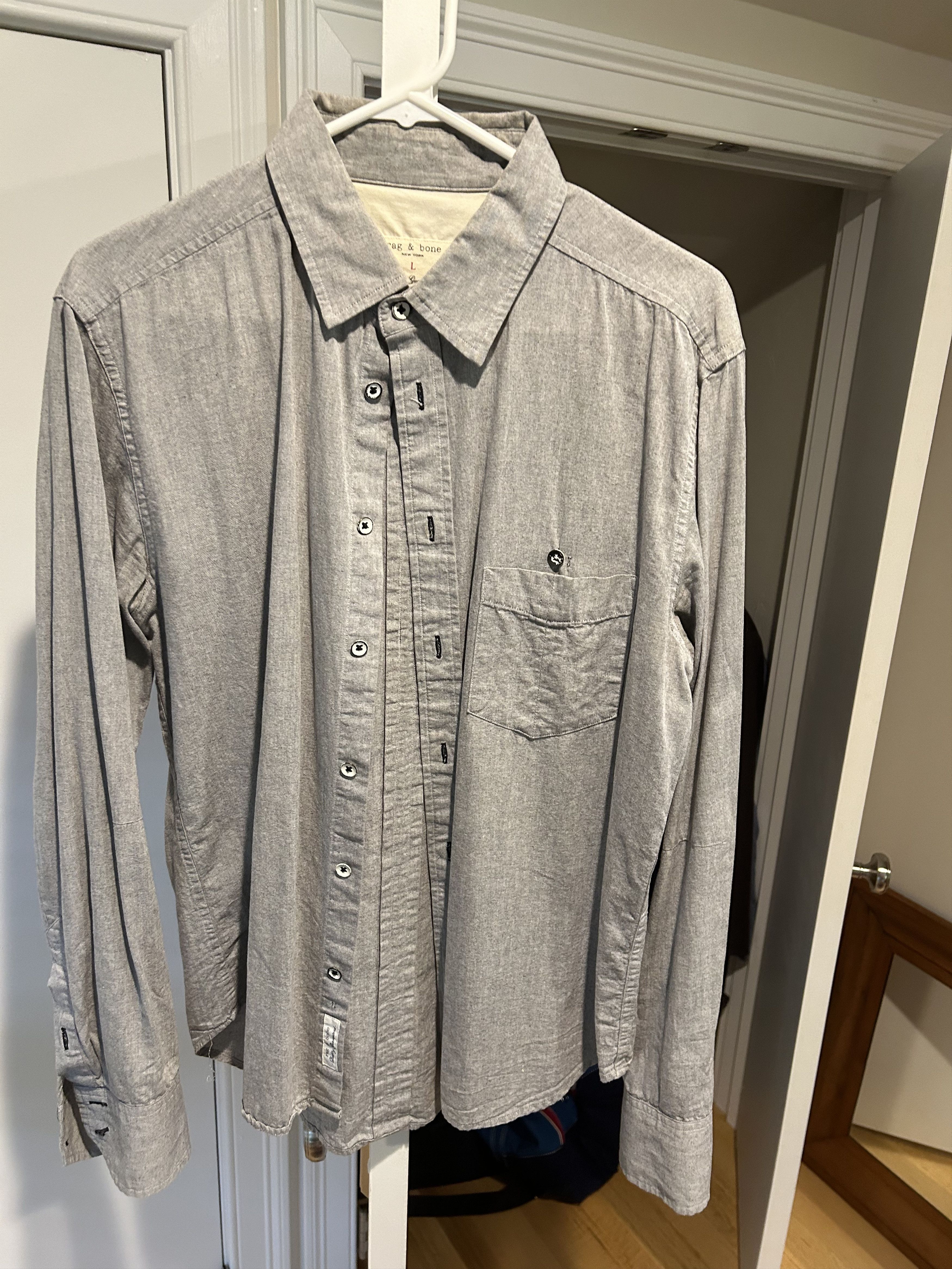 Rag & Bone Vintage Rag & Bone Grey Button Down, 1 Pocket Size US L / EU 52-54 / 3 - 1 Preview