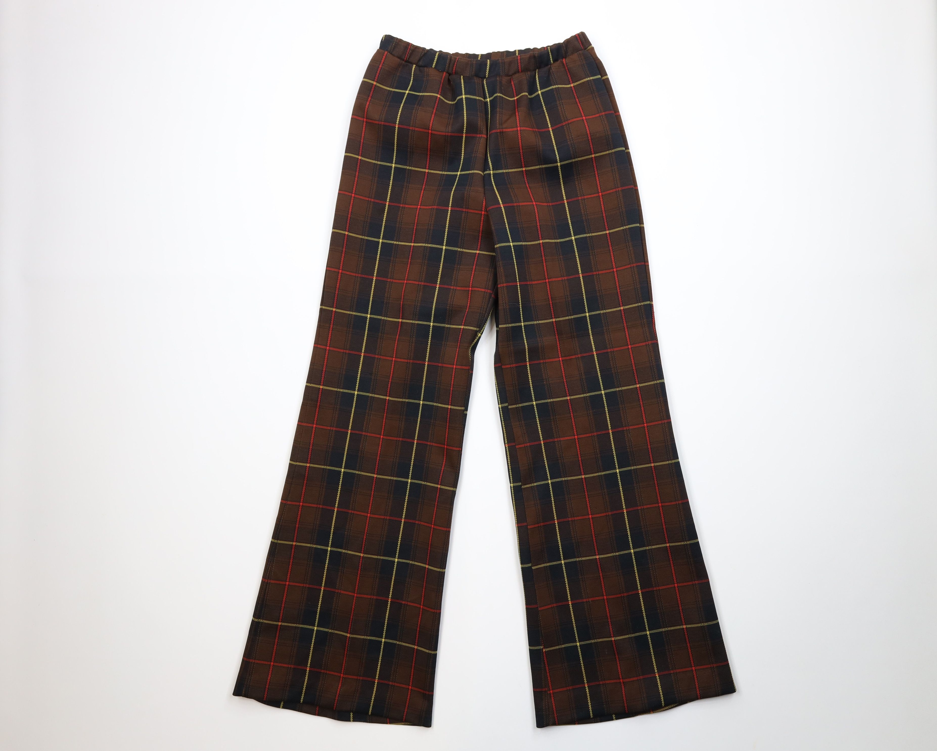 Vintage Vintage 70s Streetwear Wide Leg Bell Bottoms Pants Plaid USA Size 36" / US 14 / IT 50 - 1 Thumbnail
