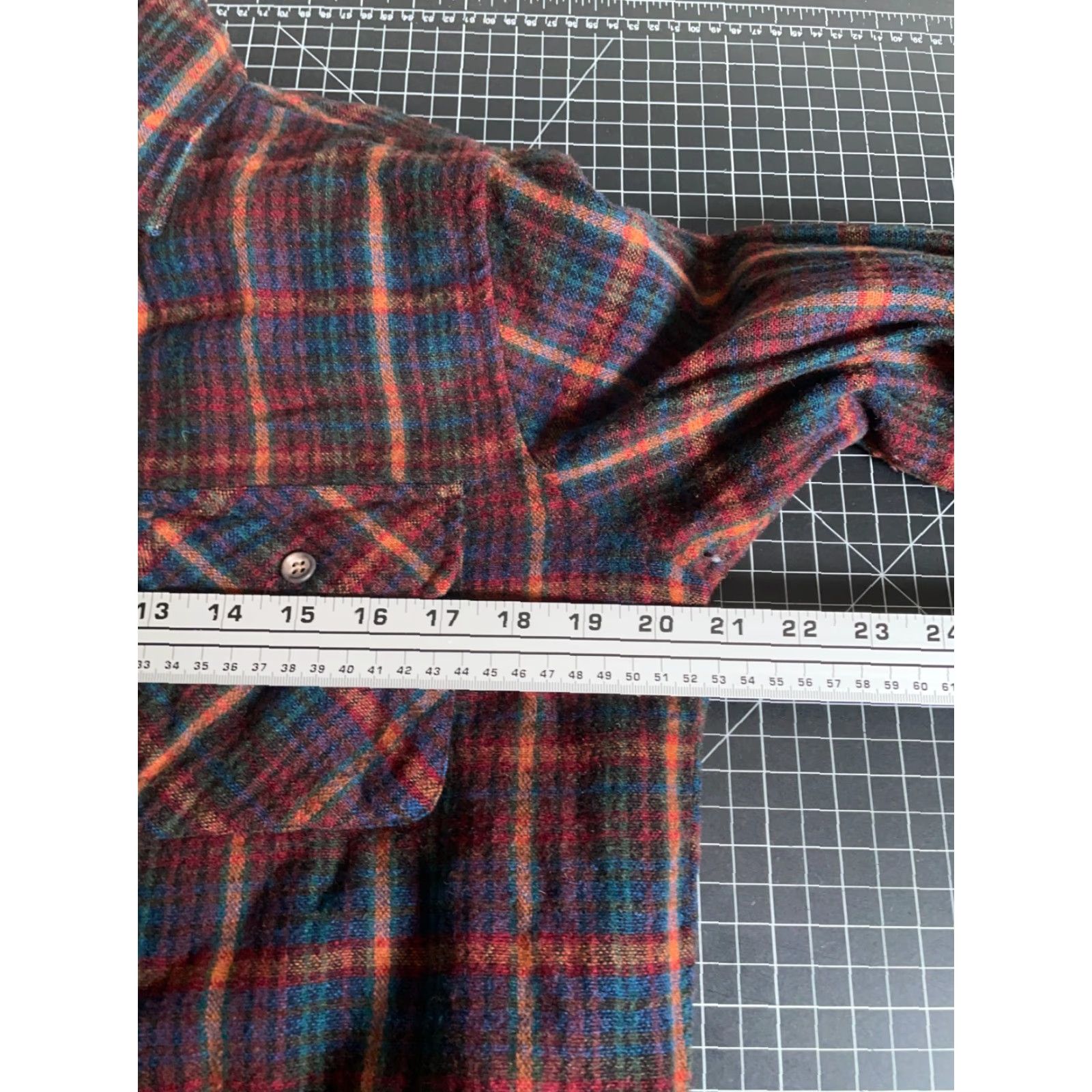 Arrow VINTAGE Arrow Wool Flannel Shirt Jacket Men Medium Red Blue Plaid Lightweight Shacket Size US M / EU 48-50 / 2 - 5 Thumbnail