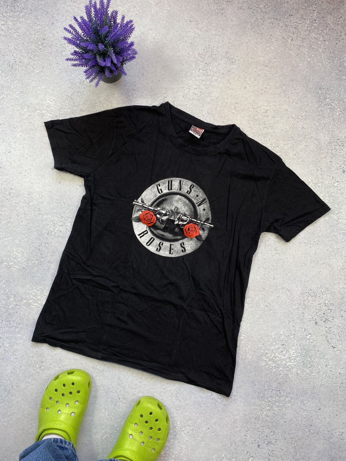 Band Tees Vintage Guns and Roses Men’s Black T-shirt With Big Logo Size US XXL / EU 58 / 5 - 1 Thumbnail