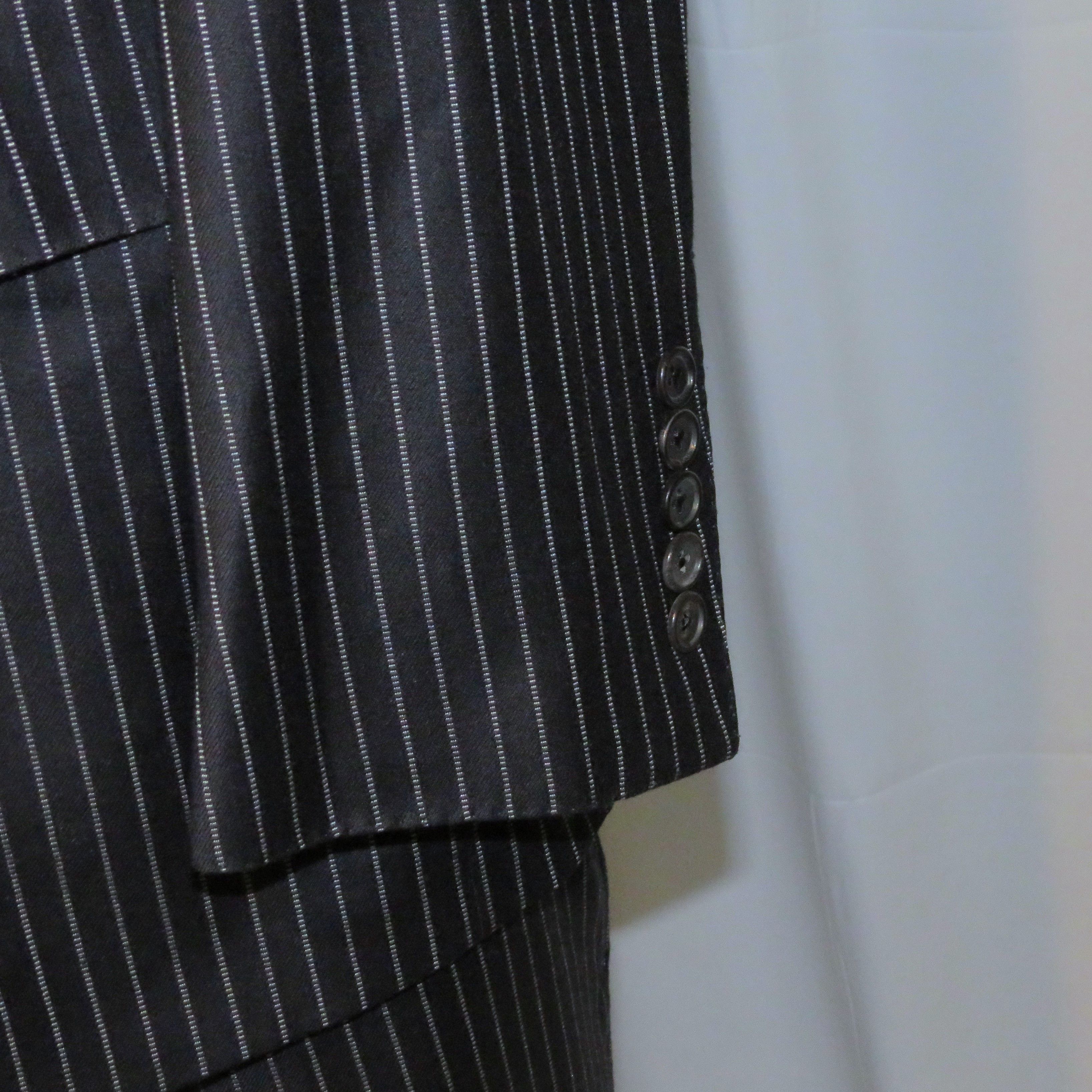 Tom Ford Base B Cashmere Blend Black Striped Three Roll Two Suit 42R Size 42R - 10 Thumbnail